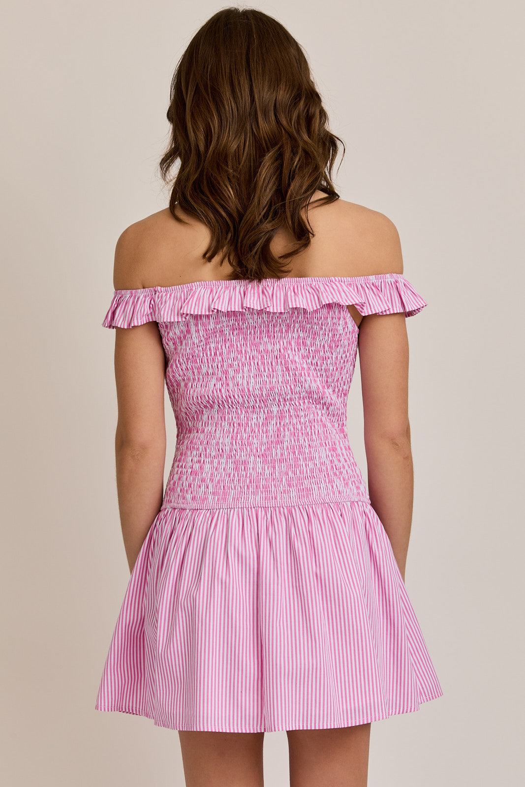 Drop-Waist Smocked Minidress