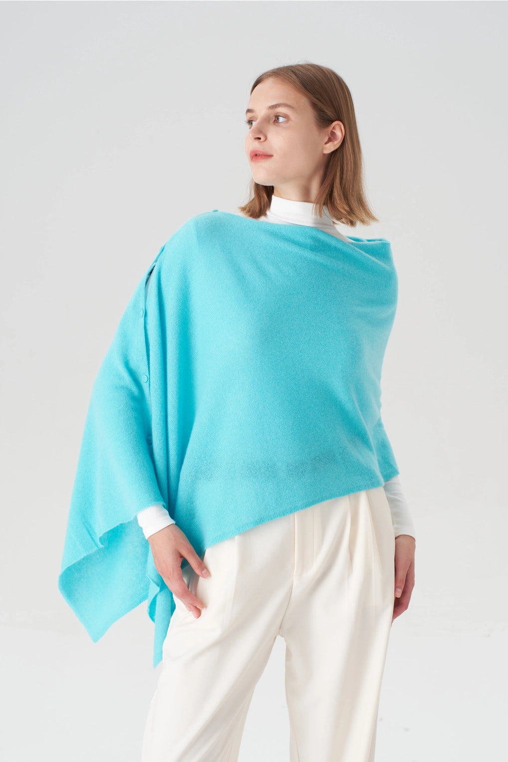 Cashmere Topper (Aqua)