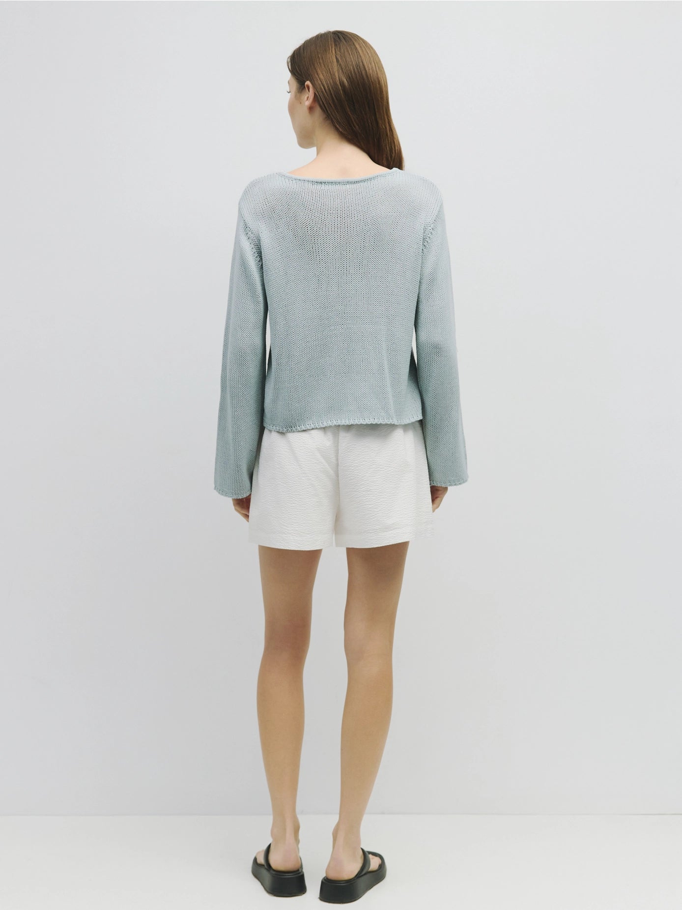 The Tala Sweater, Light Blue (Keyhole Knit Sweater) | All Row