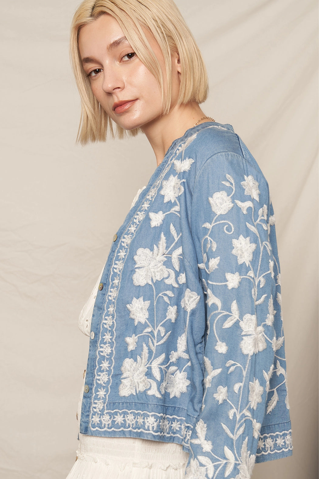 Jenny-Rebecca Light Wash Button-Down