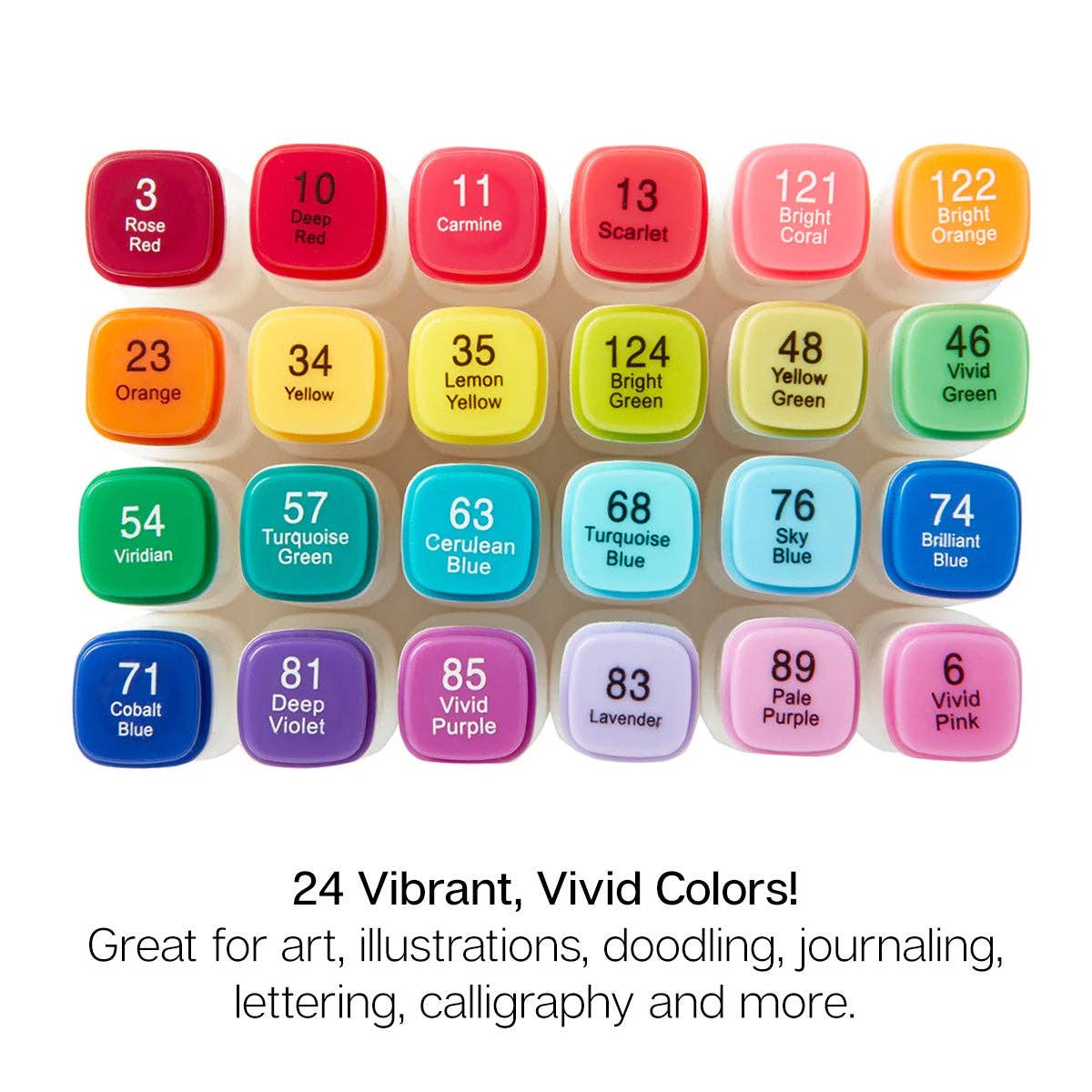 PRO Double-Ended Alcohol Markers - 24 Bright Colors | KINGART
