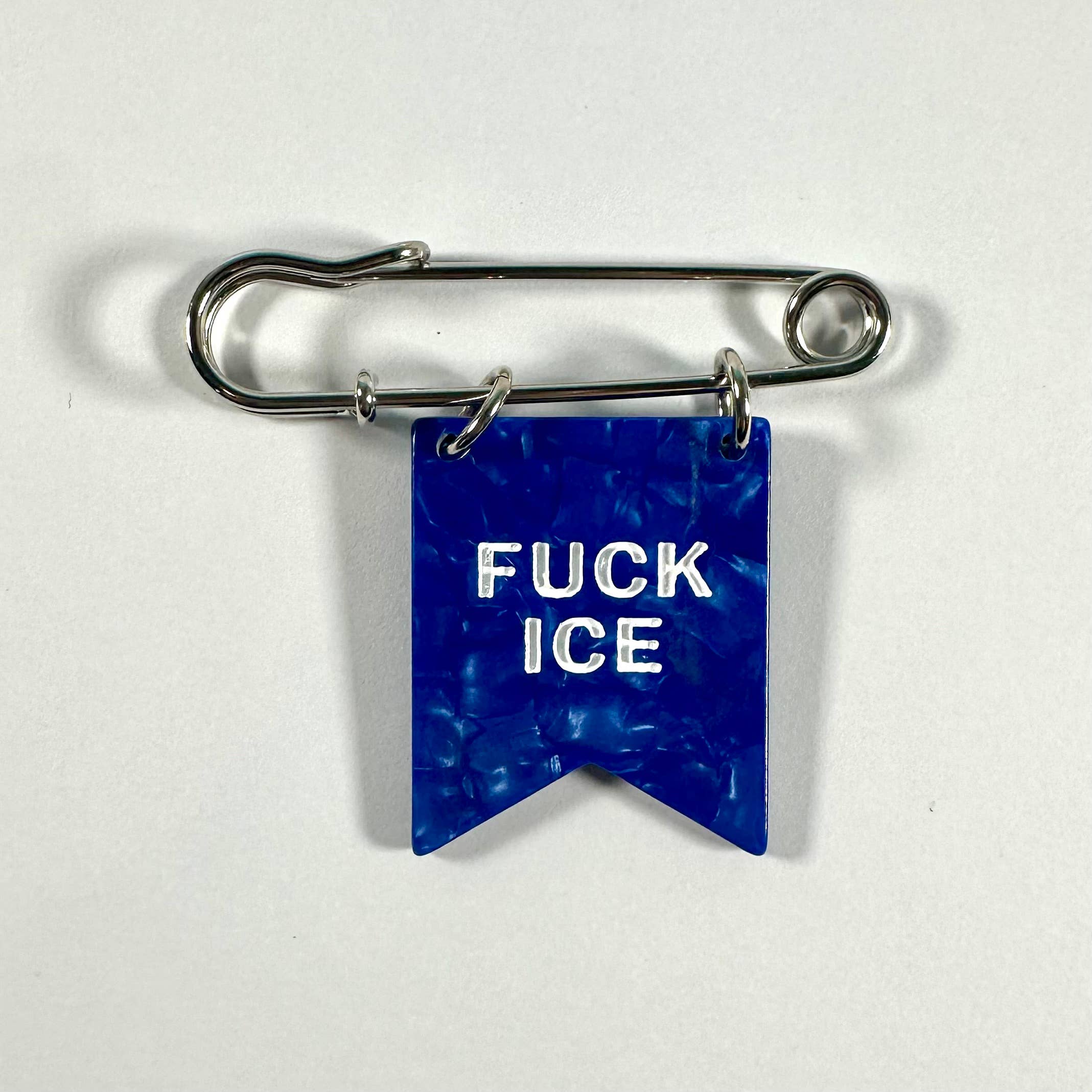 F*ck ICE Banner Ribbon Safety Pin - Fundraiser