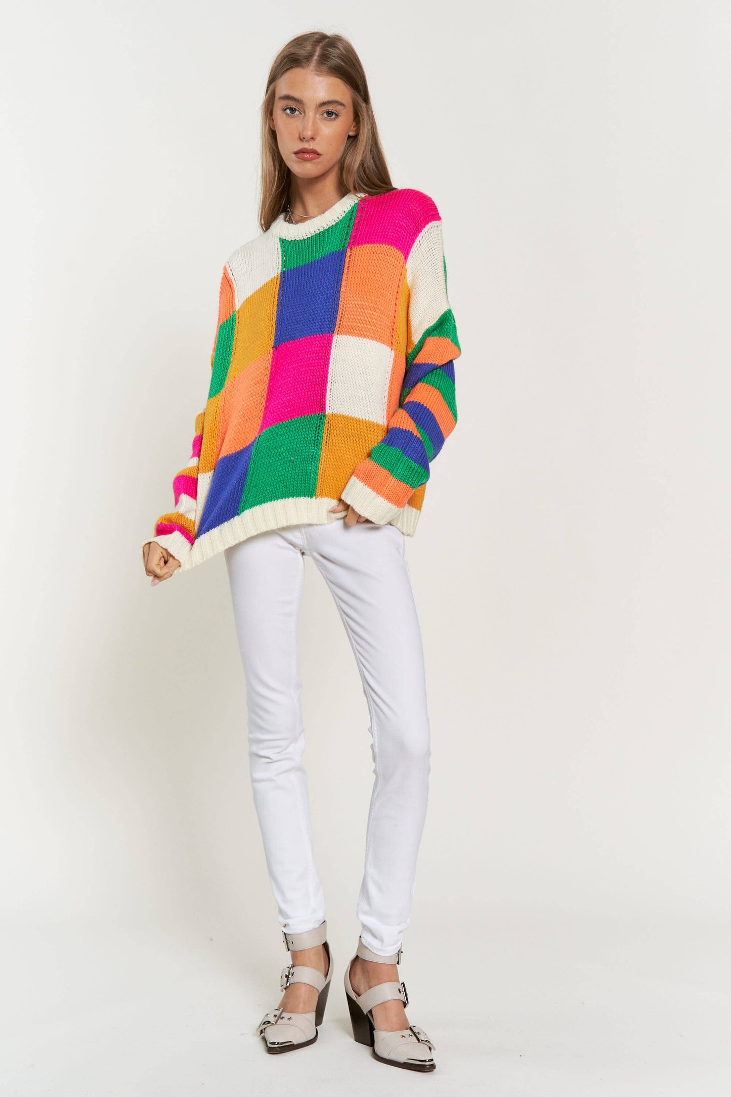 Checkerboard Vivids Sweater