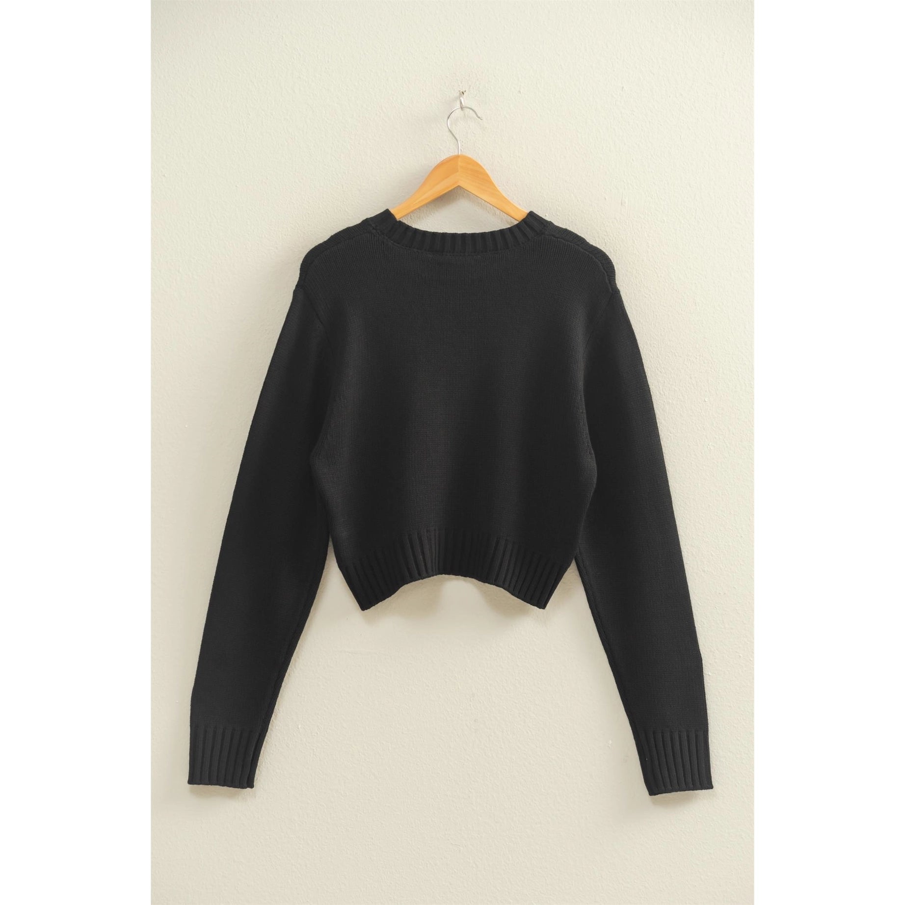 Cropped Everyday Sweater (Black)