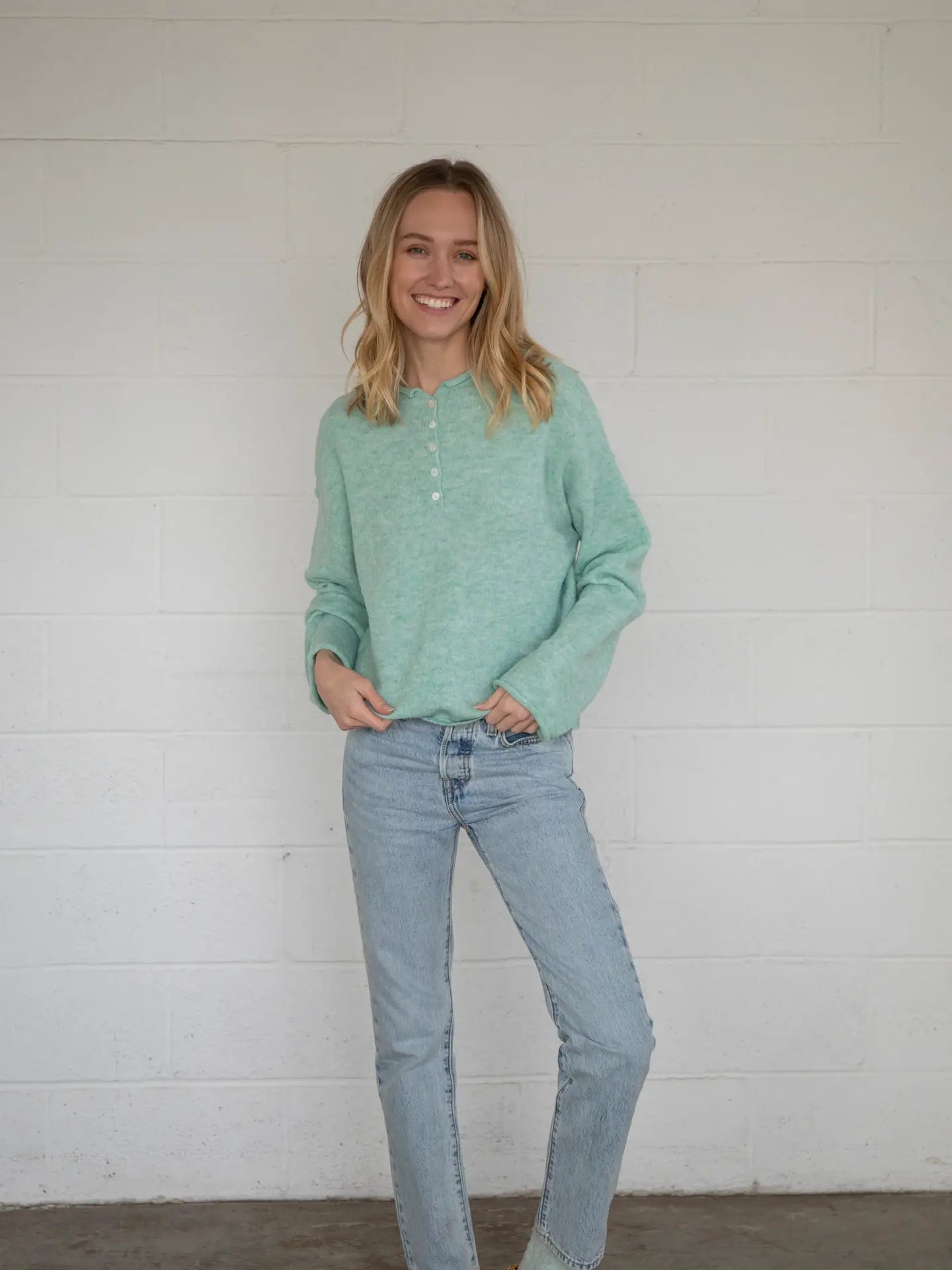 Simply the Best Henley Pullover | Seafoam