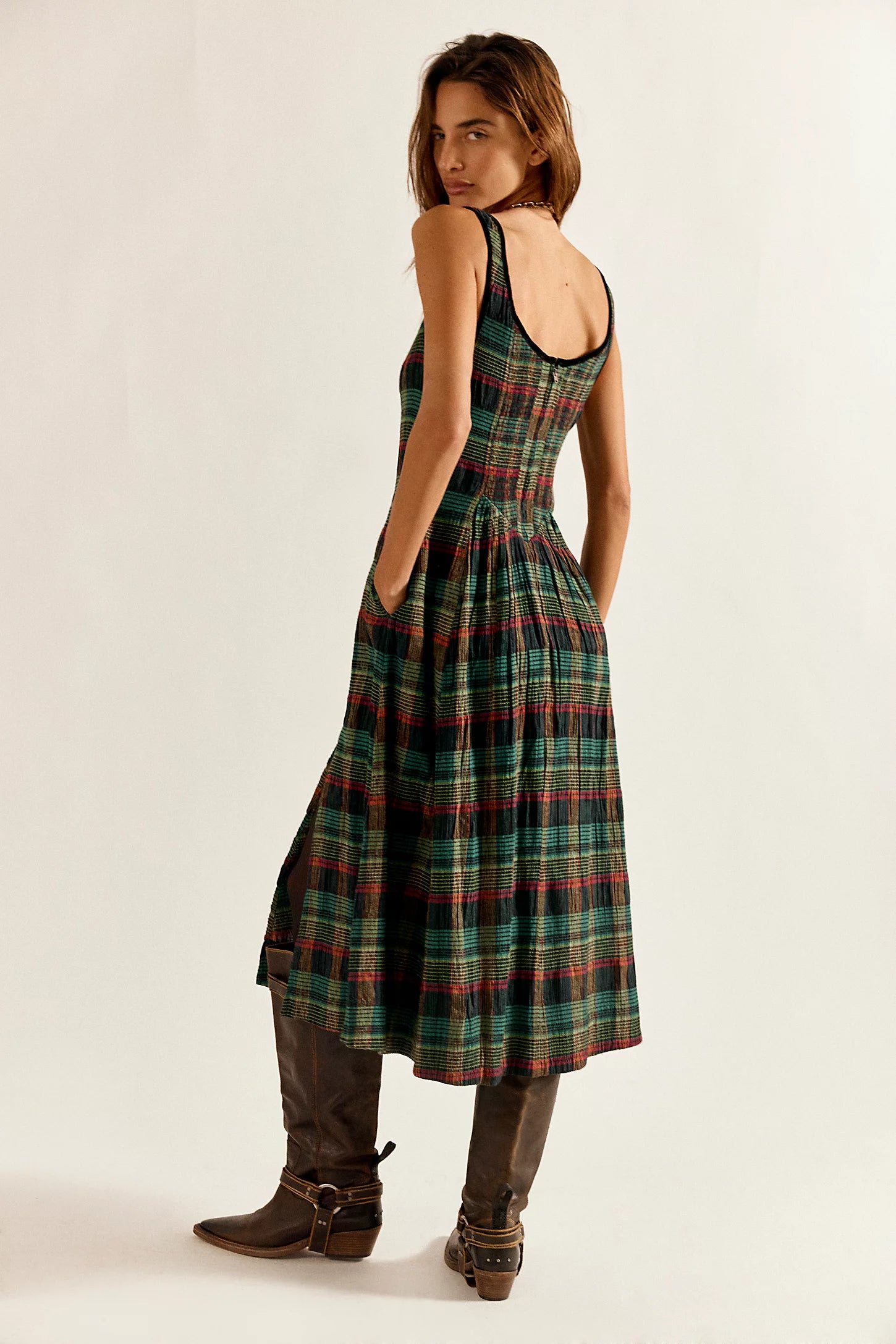 Freya Plaid Midi (Kelly Green) | Free People