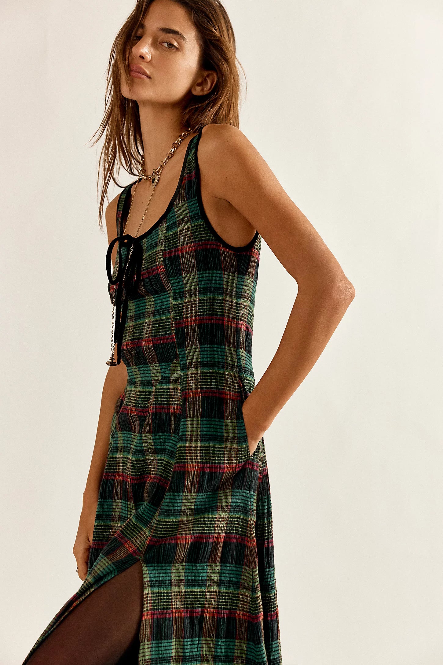 Freya Plaid Midi (Kelly Green) | Free People