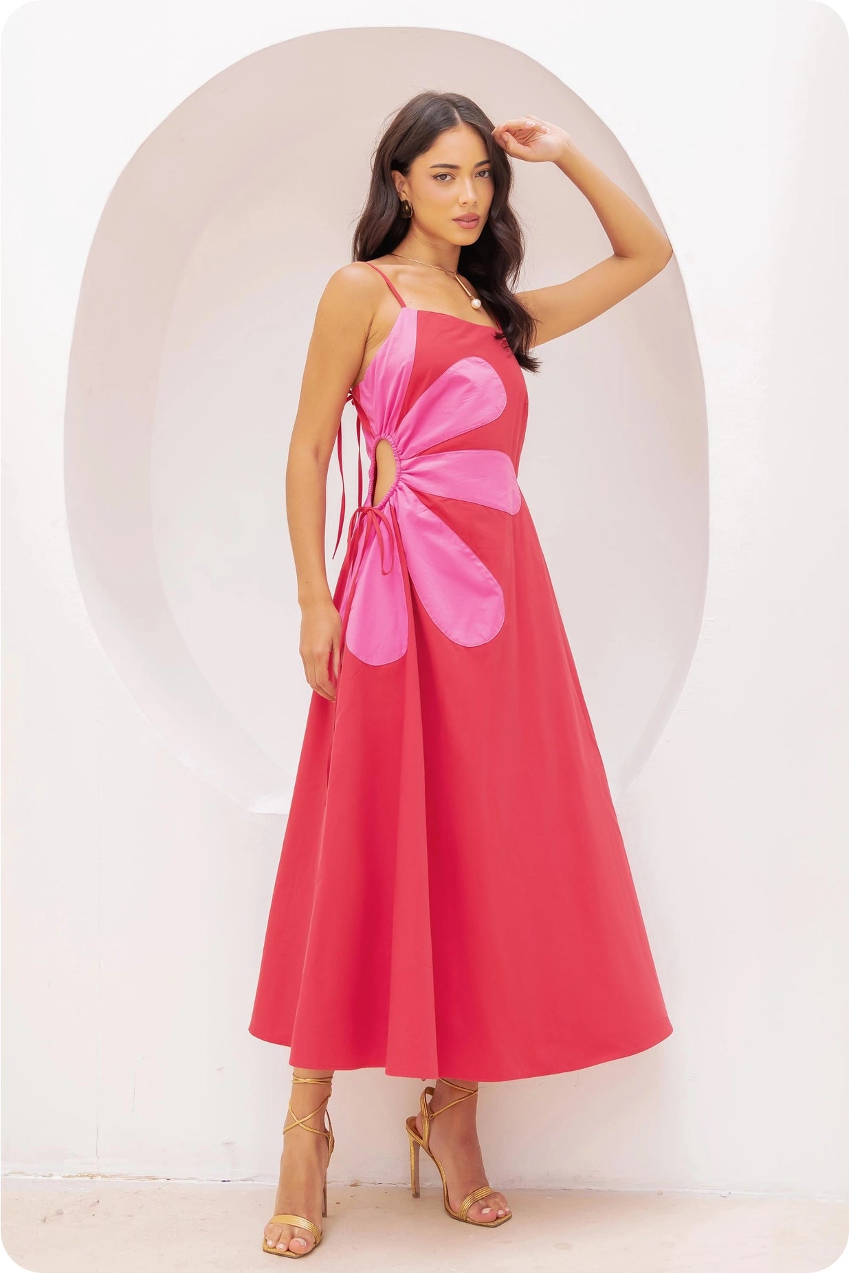 Waist Cut-Out Midi Dress