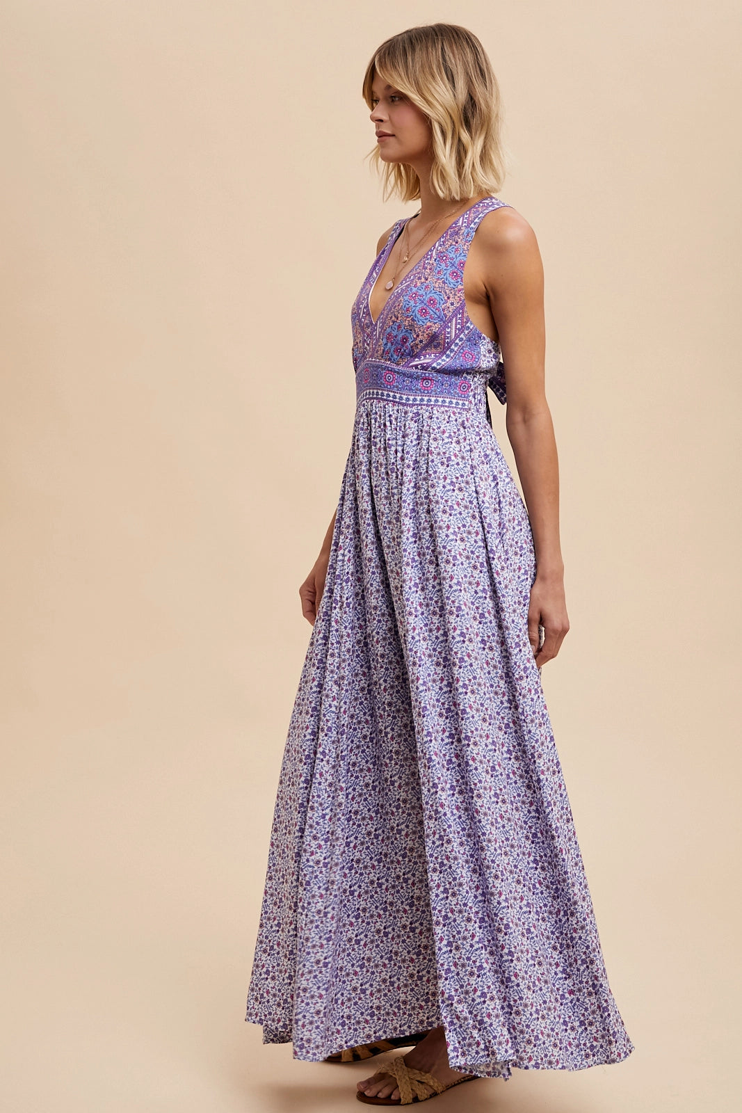 Purple Paisley Maxi Dress