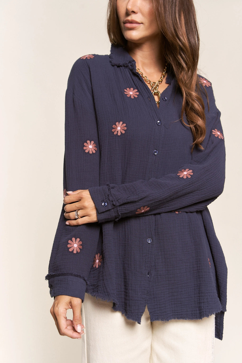 Flower Power Button Down