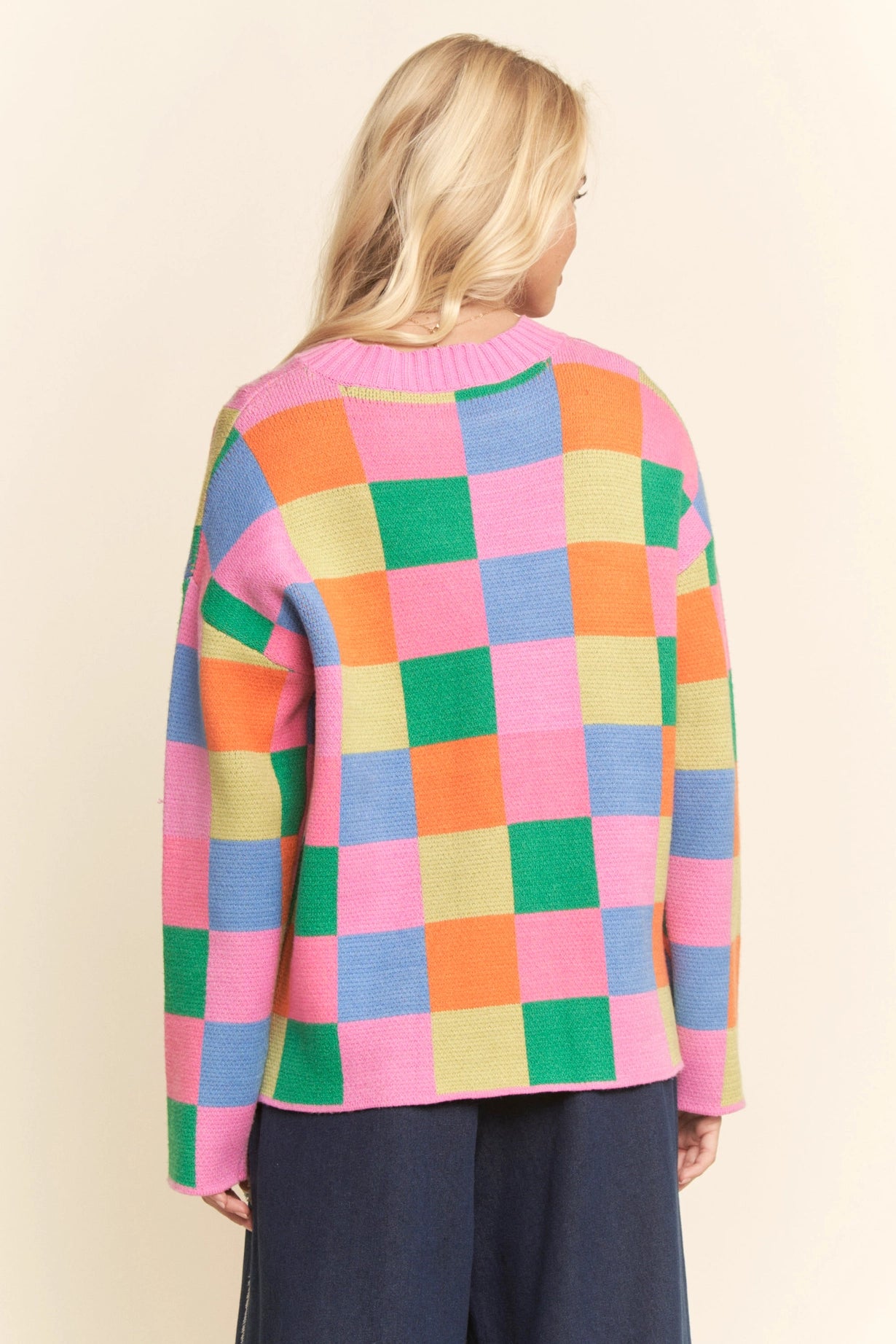 Rainbow Checkerboard Sweater