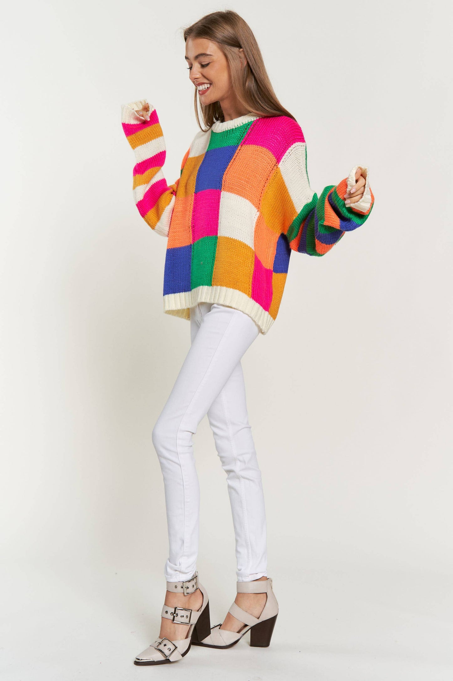 Checkerboard Vivids Sweater