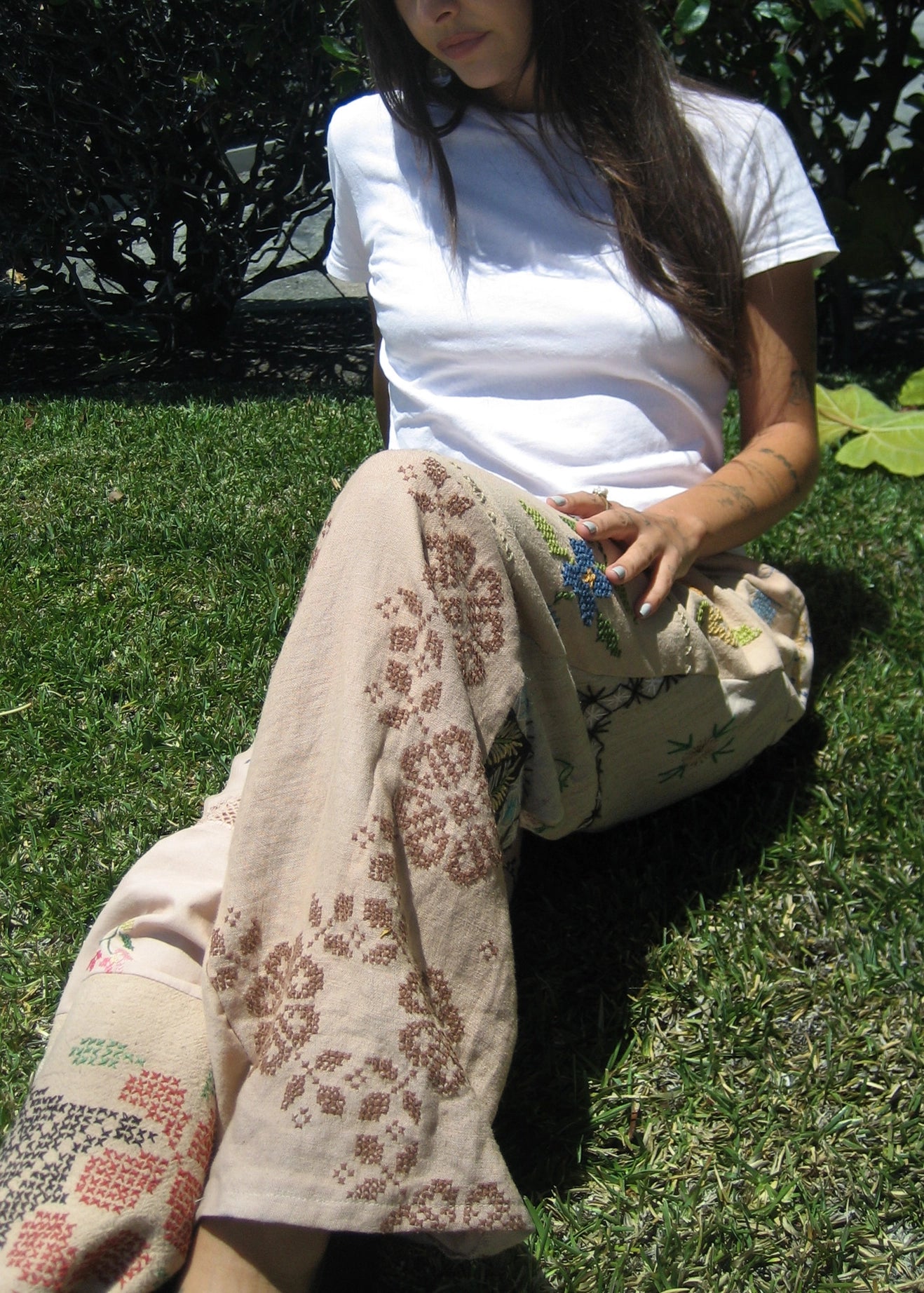 Upcycled Embroidered Pants | AMERICAN RECYCLED CLOTHING