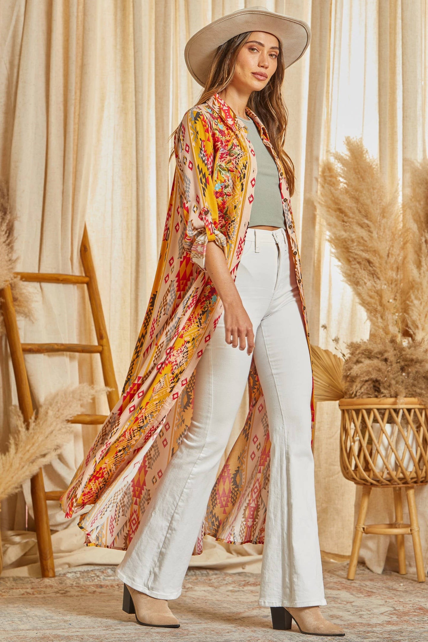 Waylon Button-Down Duster Dress