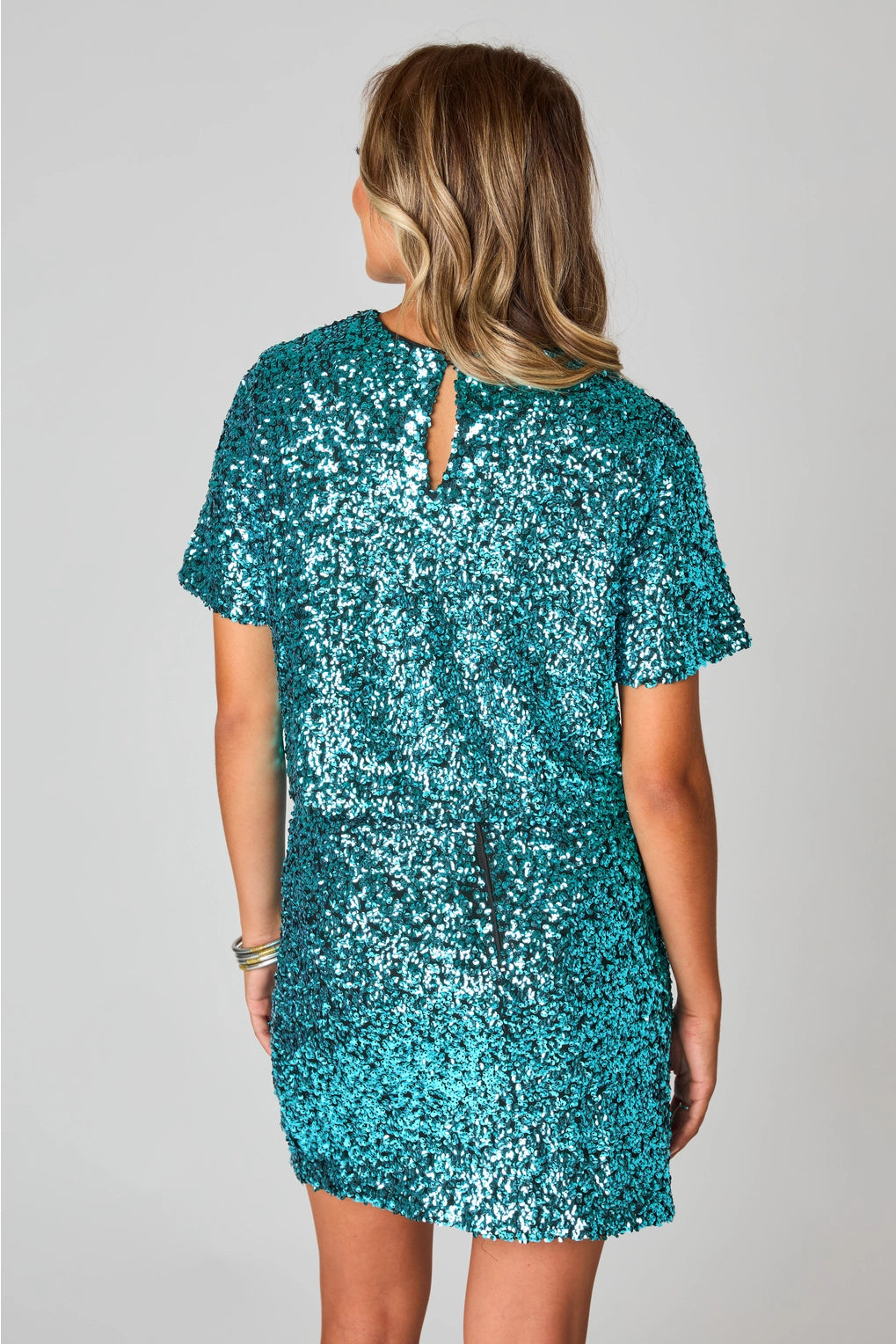 Shimmy & Shake Cropped Tee | Teal