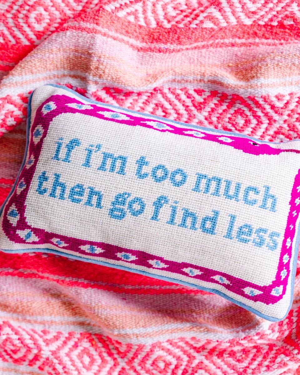 Go Find Less Needlepoint Pillow | FURBISH Studio