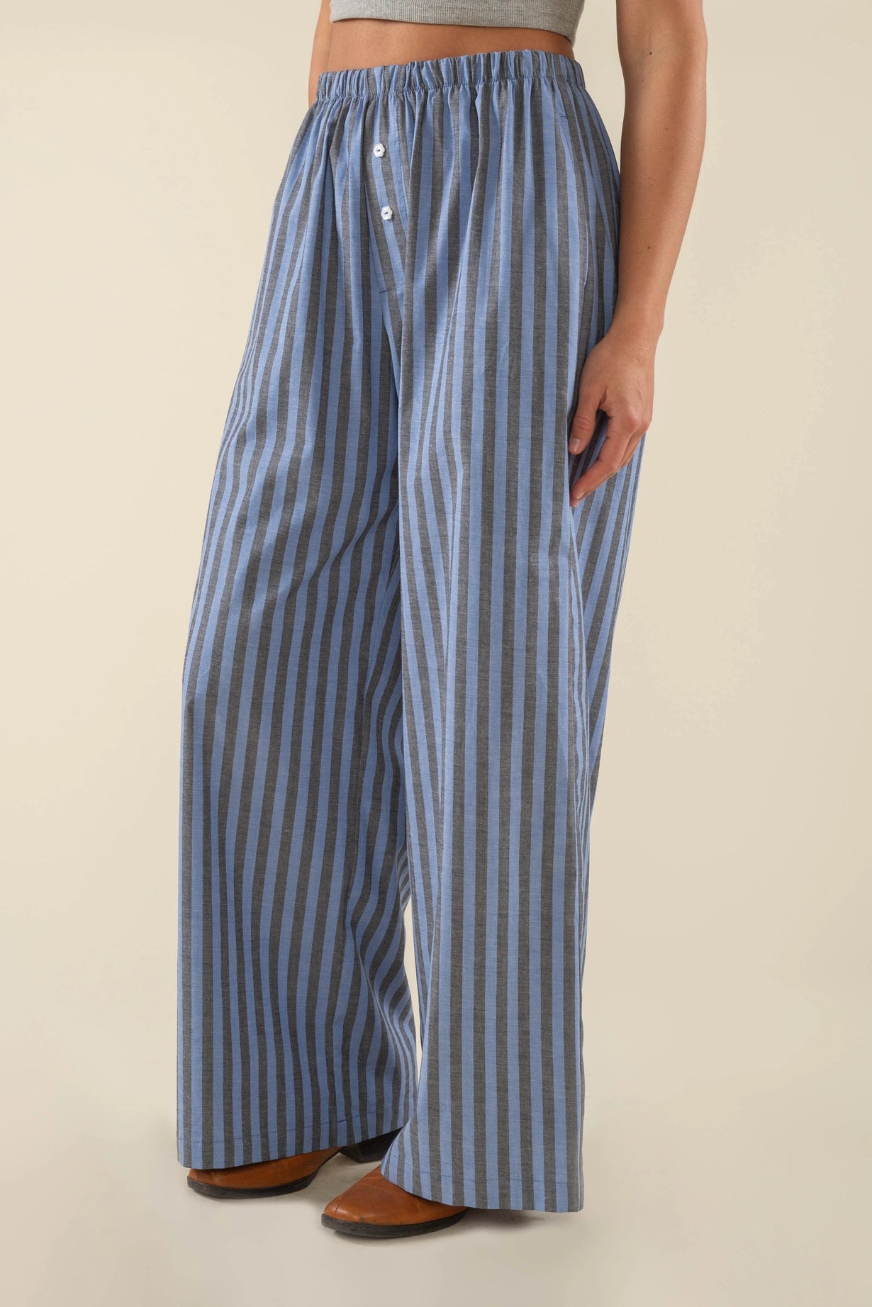 Poplin Striped Boxer Pants
