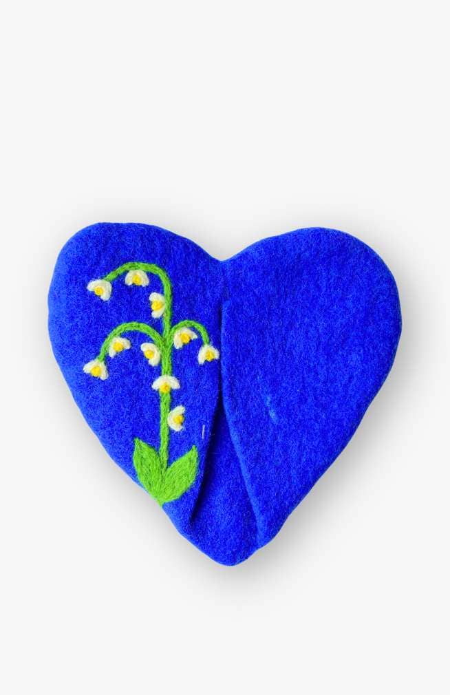 Felt Open Potholder (Heart-Shaped Lily of the Valley)