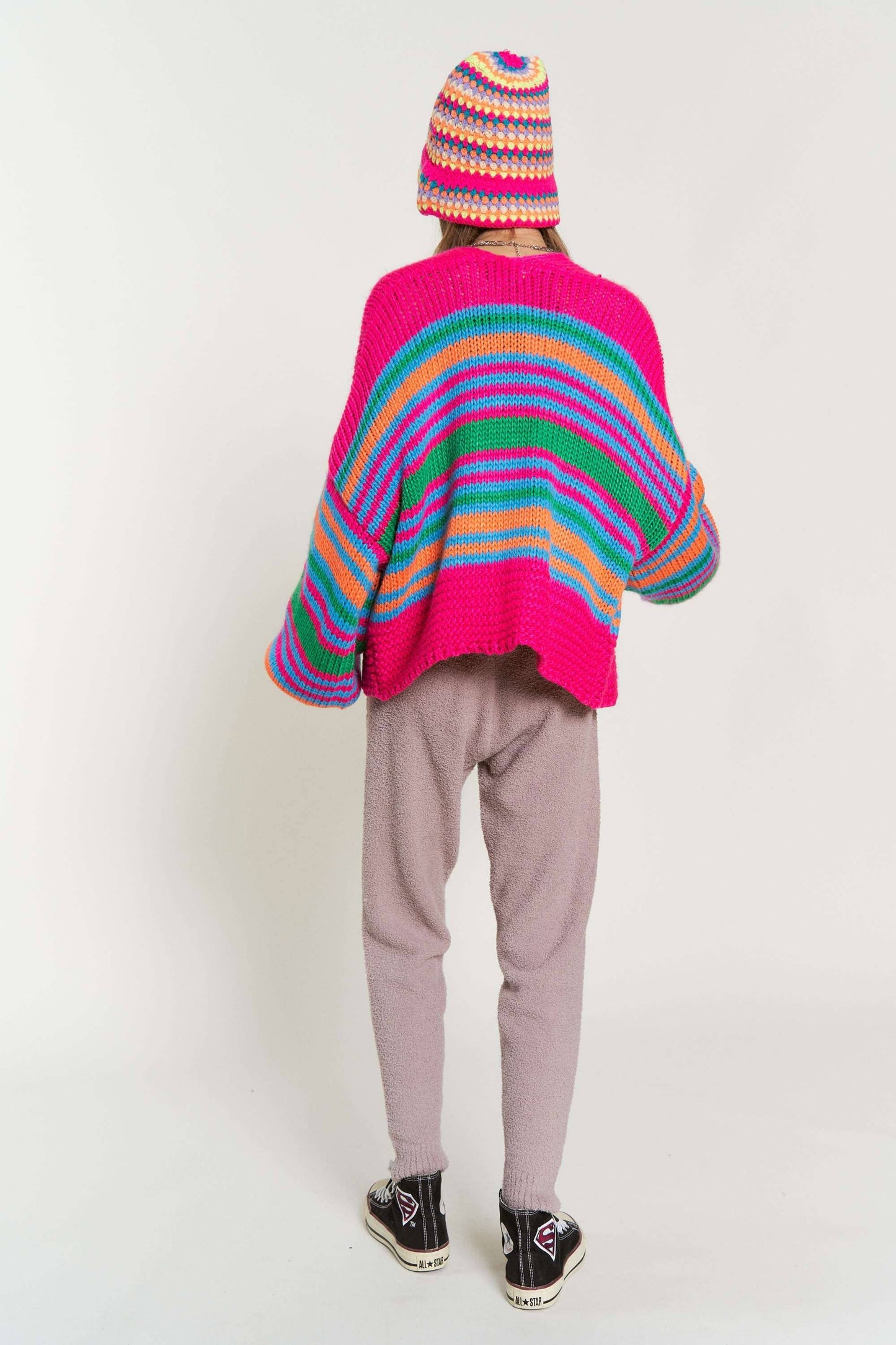 Striped Chunky Knit Cardi