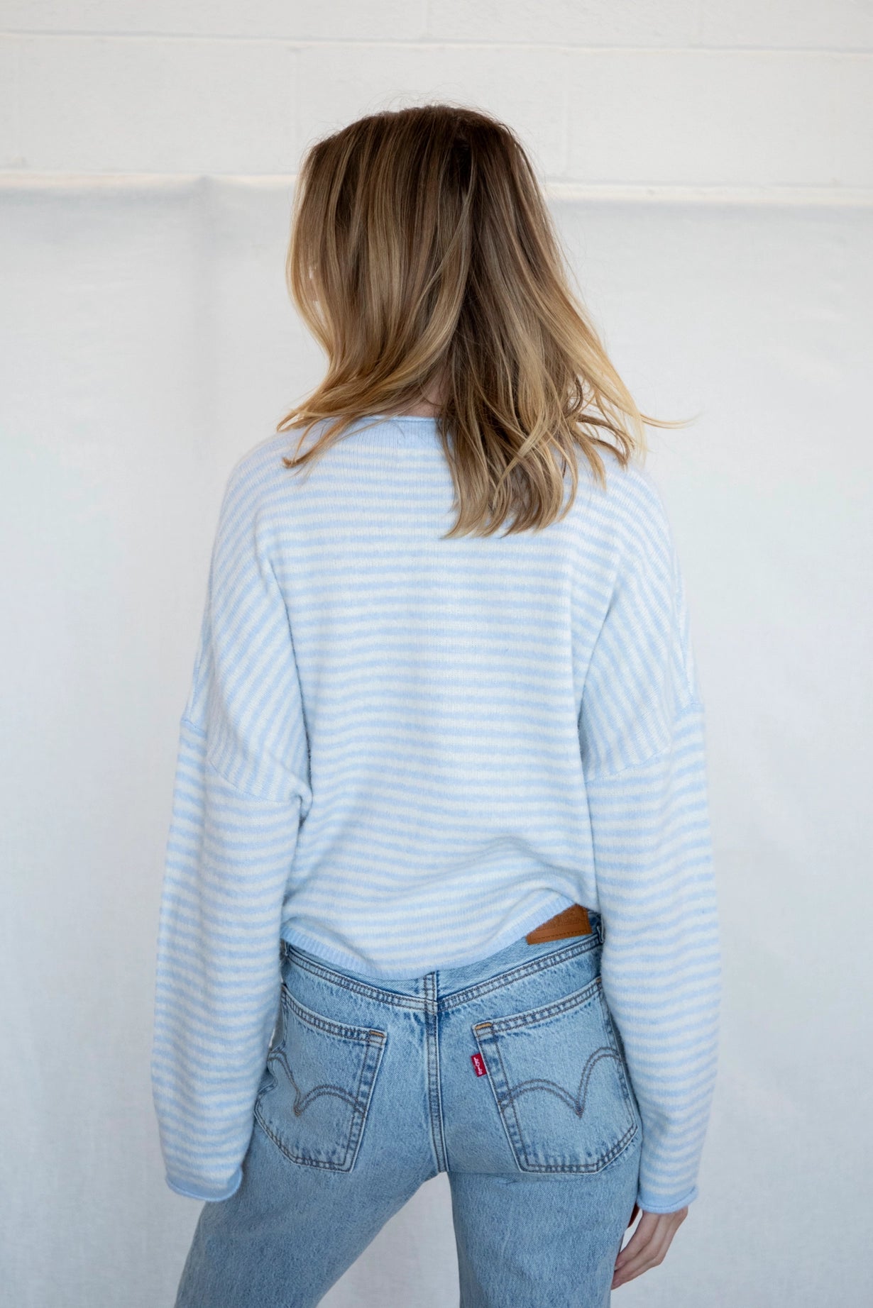 Simply the Best Cardi | Cloud (Mini Stripes)