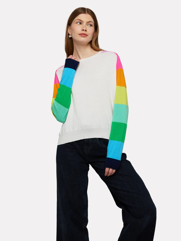 Rainbow Raglan Crew | BRODIE CASHMERE