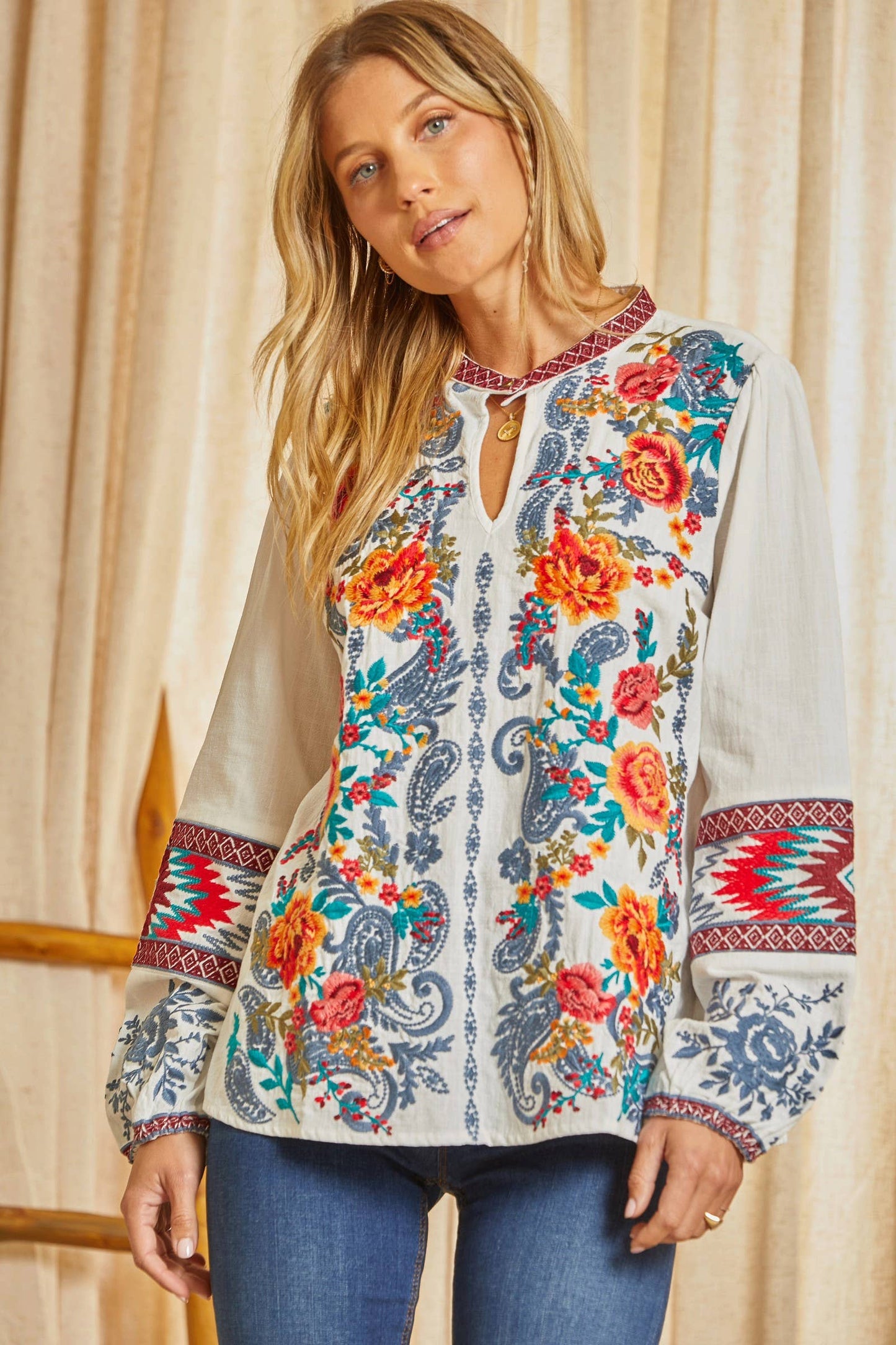 Wildflower Embroidered Top