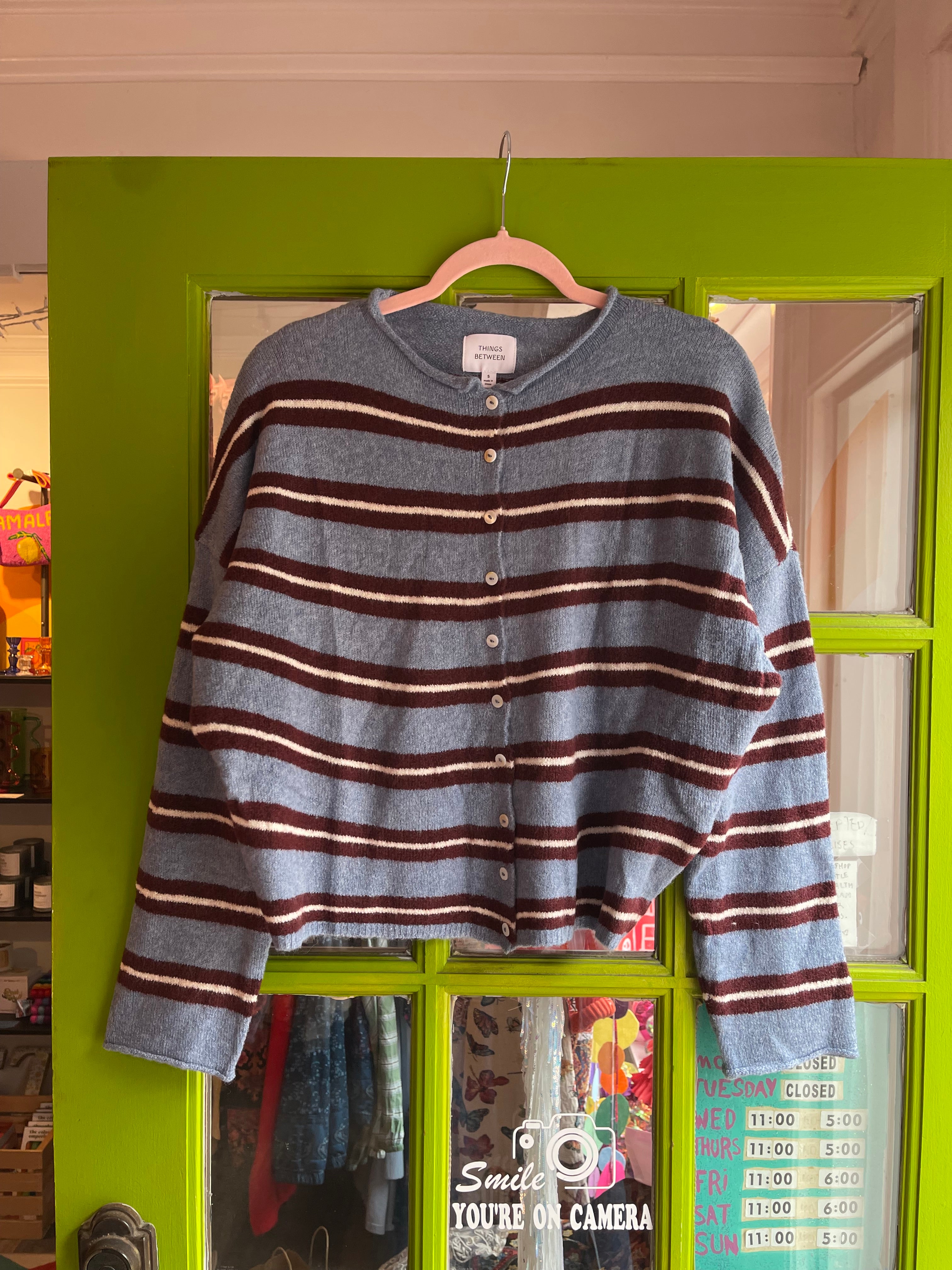 Simply the Best Cardi | Dusty Blue (Multi Striped)