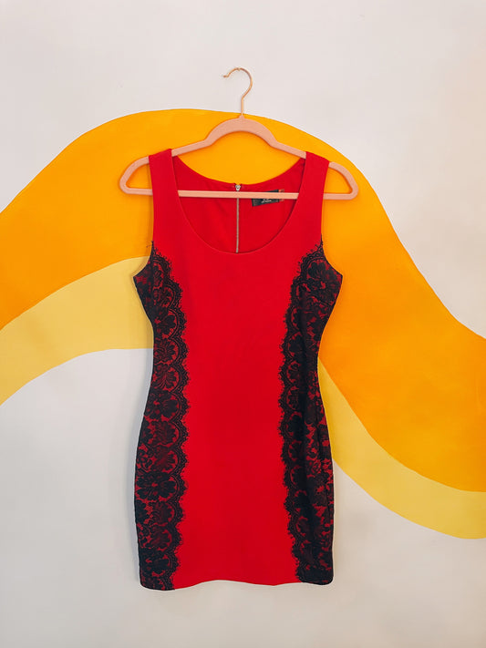 GUESS Lace Red Minidress | PRE-LOVED