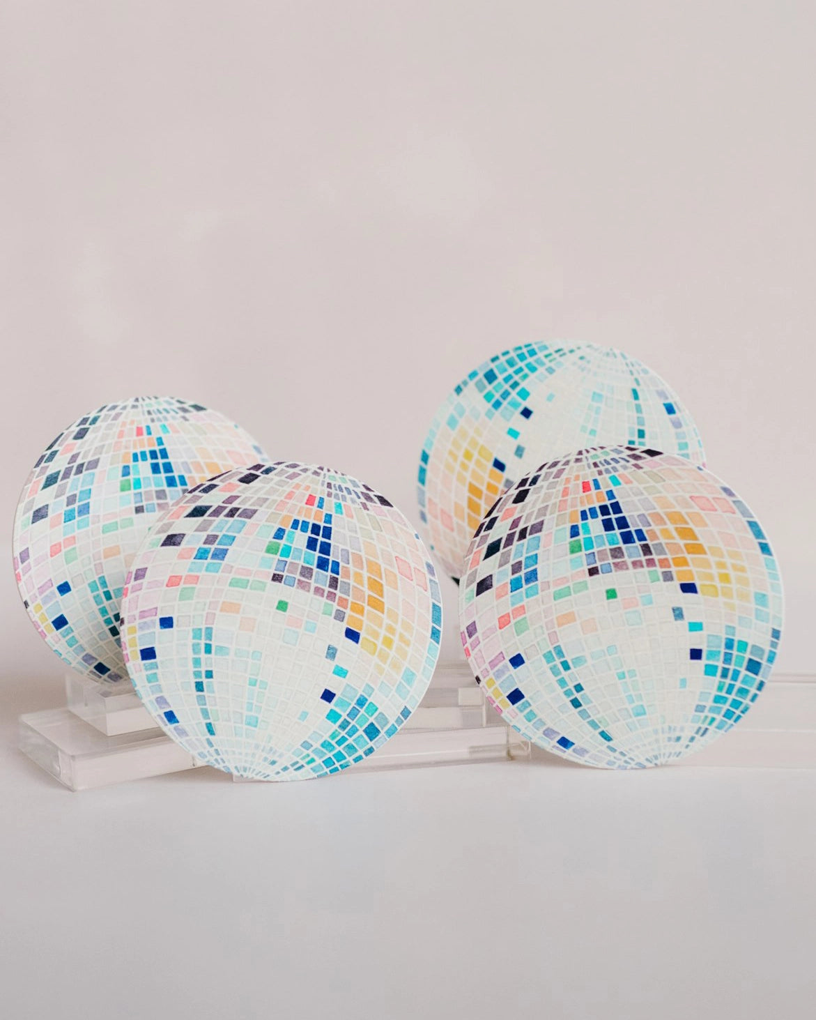 Disco Ball Reusable Coasters (Set of Four)