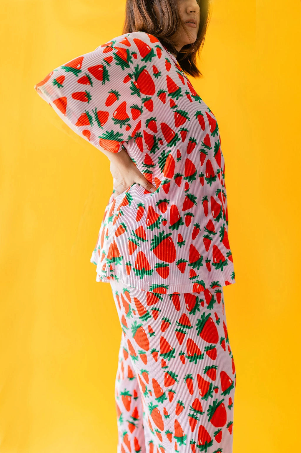 Strawberry Fields Plisse Top | TABY ORIGINALS