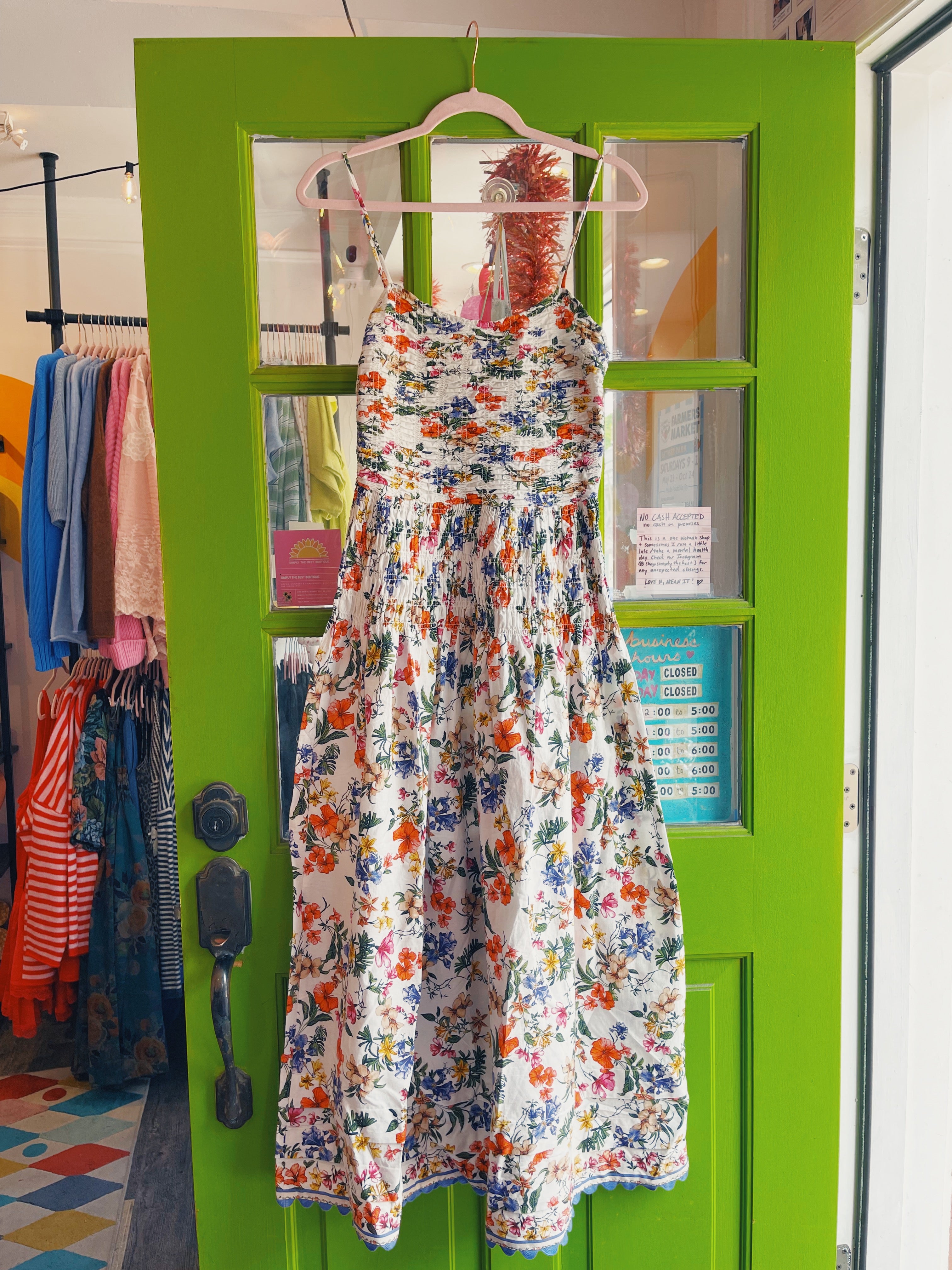 Avis Gathered Floral Maxi Dress