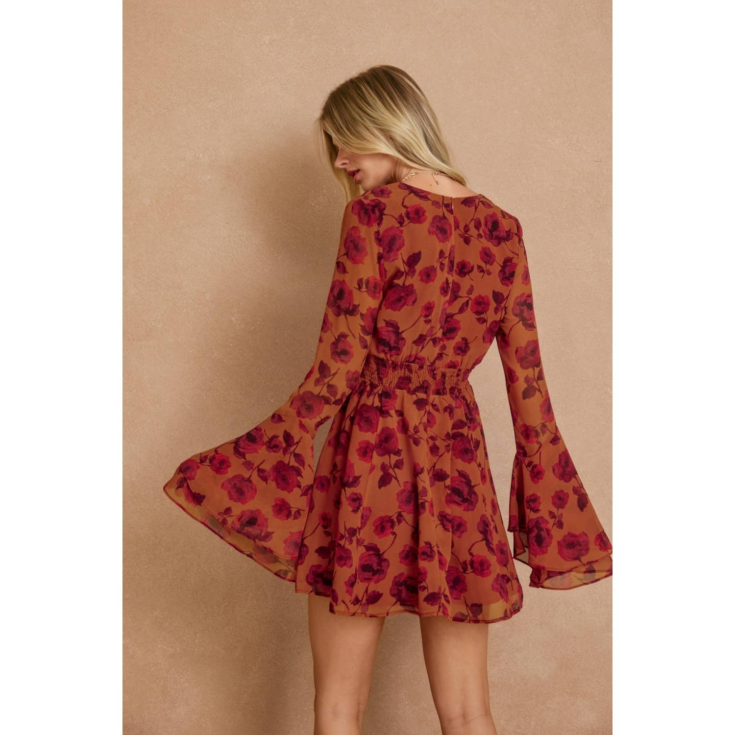 Canyon Ruffled Sleeve Mini Dress