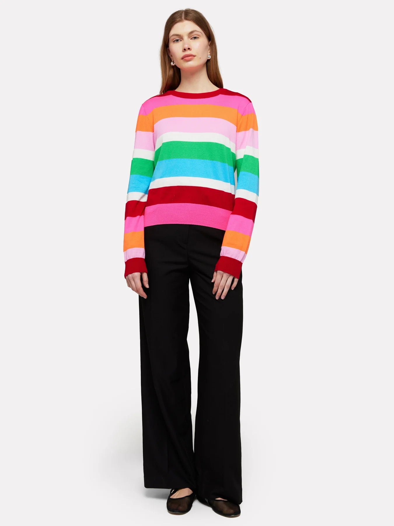 Multi Stripe Crew | BRODIE CASHMERE