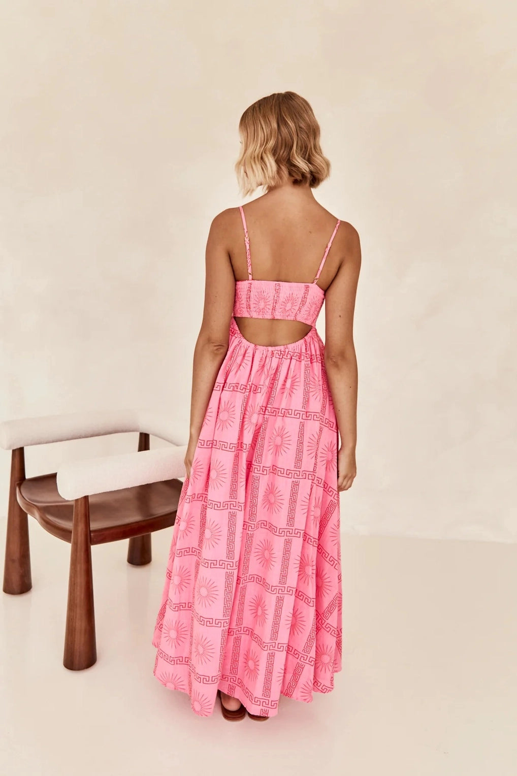 Keyhole-Back Smocked Maxi | PRETTY IN PINK
