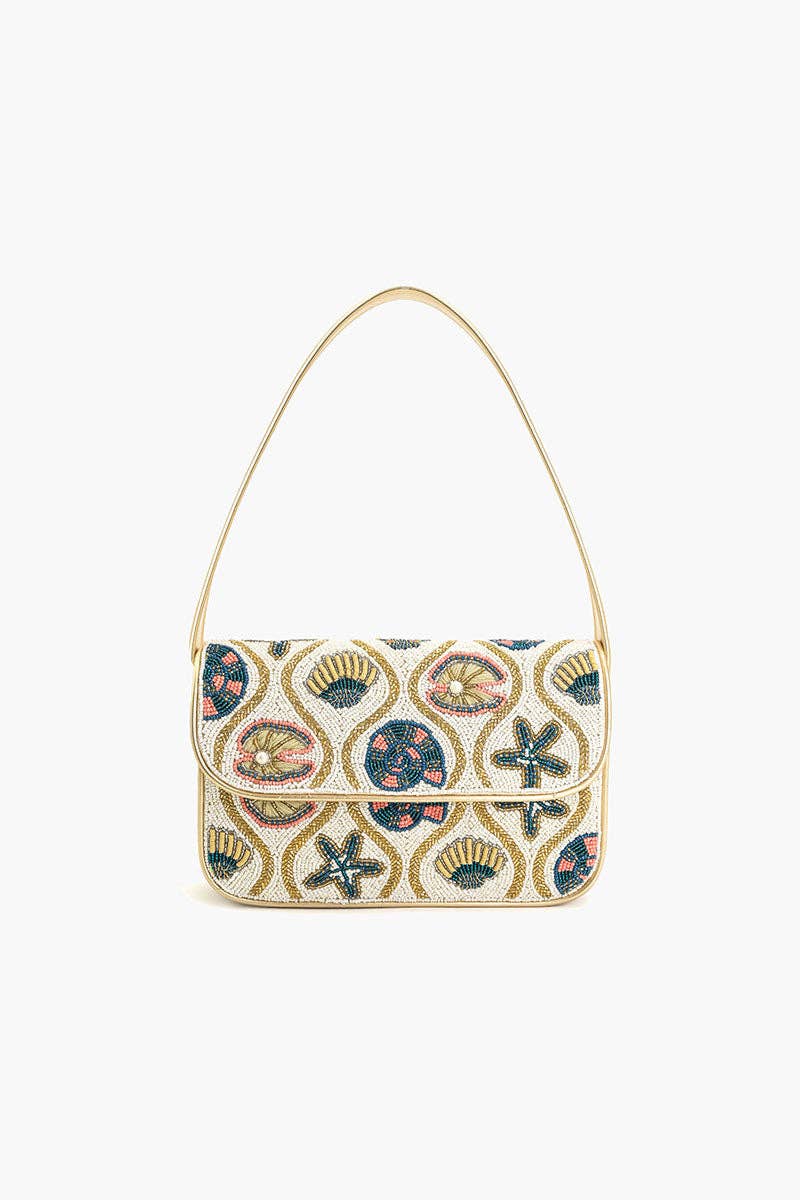 Sunlit Shore Embellished Shoulder Bag