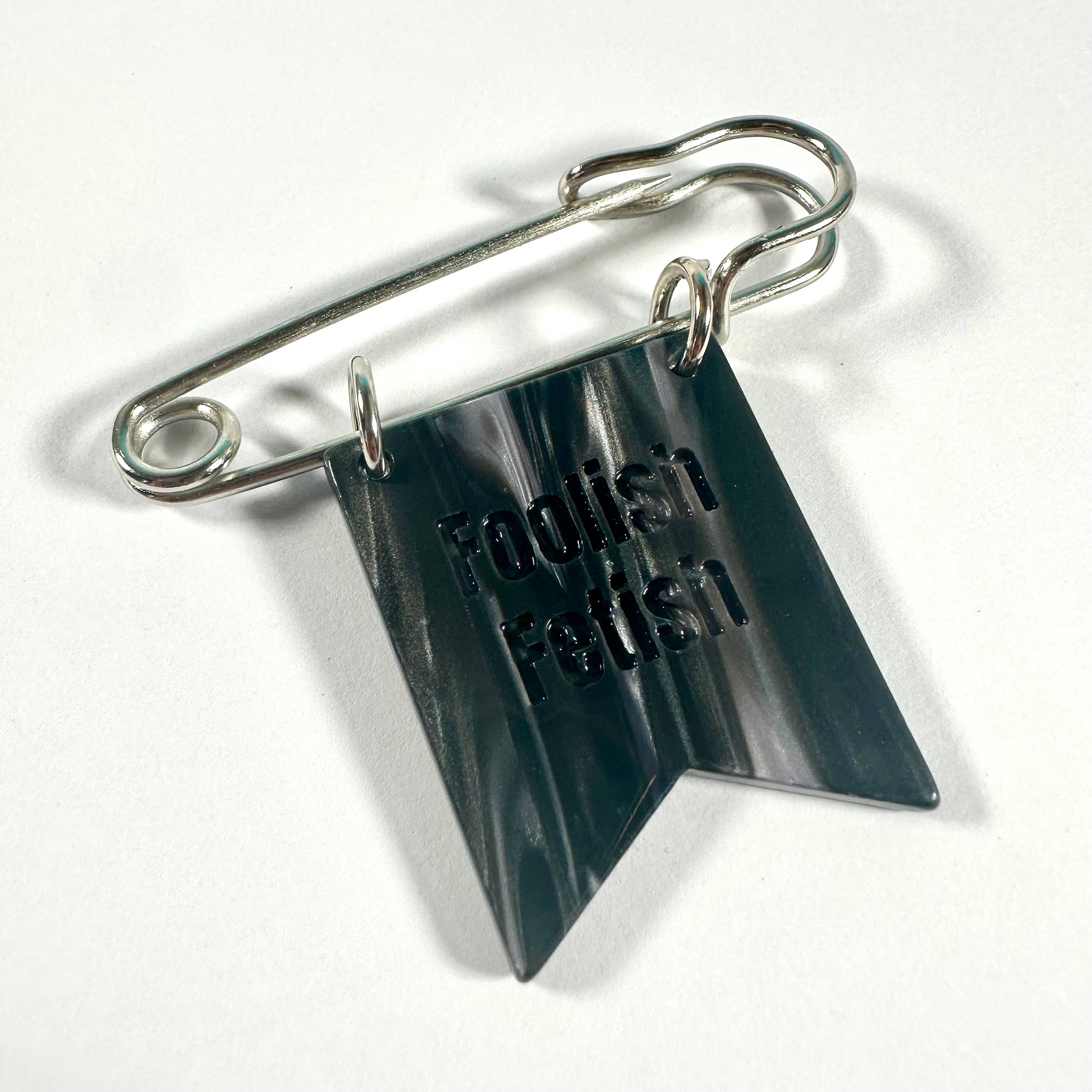 F*ck F*scism Banner Ribbon Safety Pin