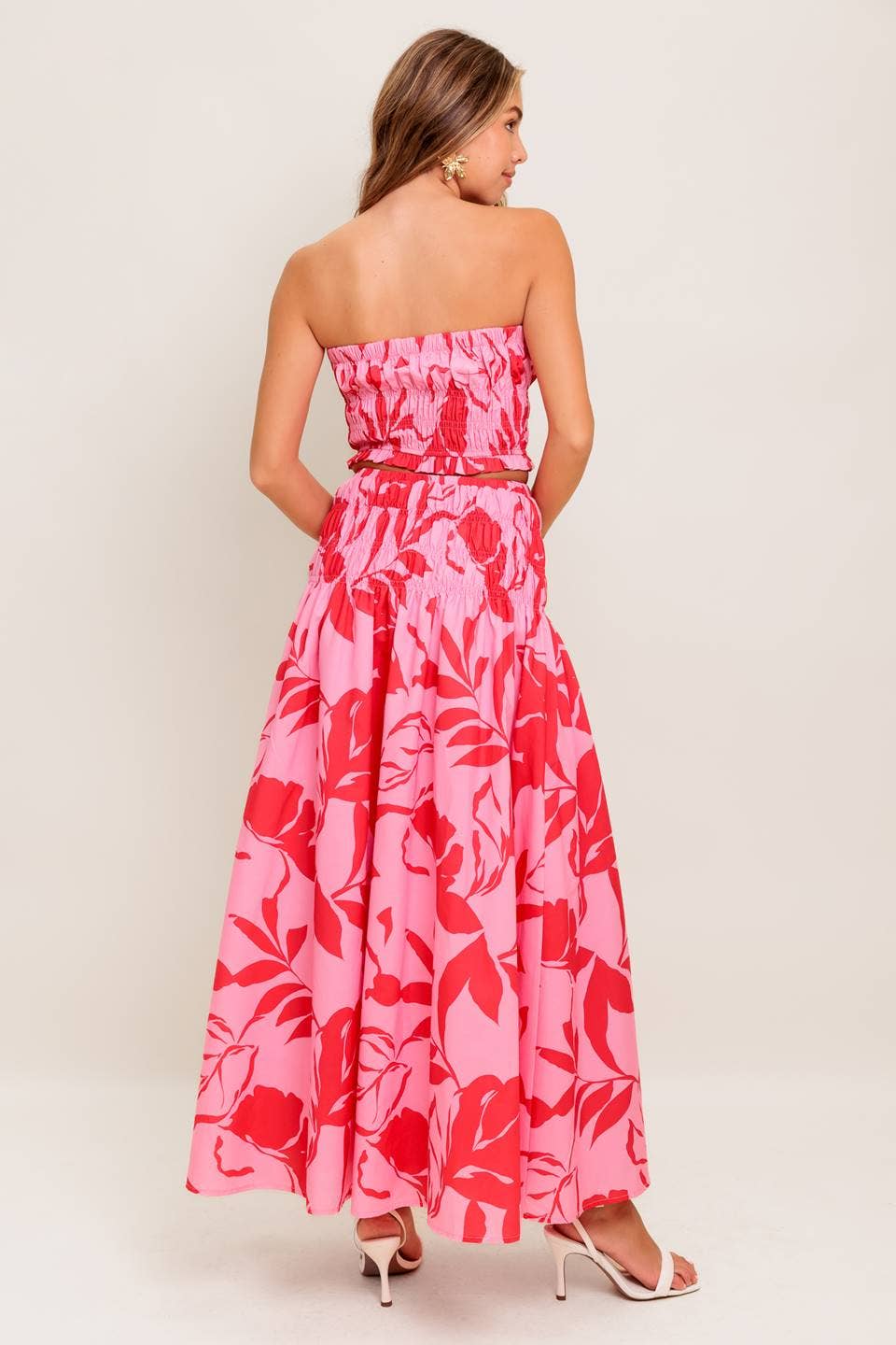 Hibiscus Smocked Midi Skirt