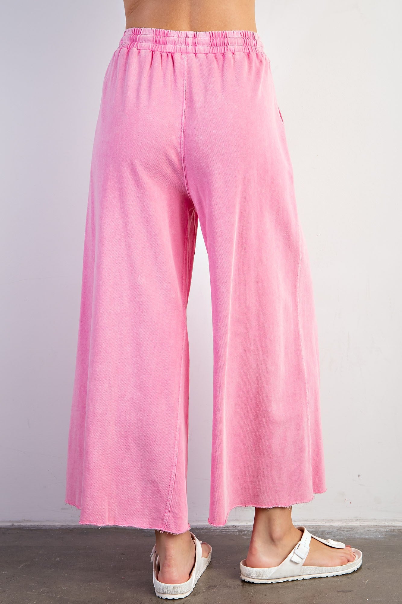 Terry Knit Wide Leg Pants | Pink