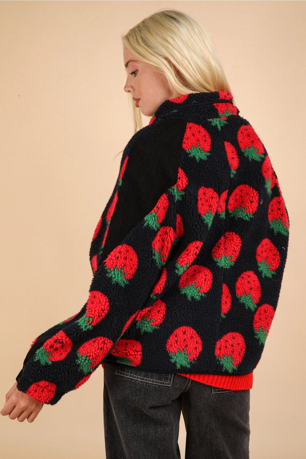 Strawberry Sherpa Zip-Up