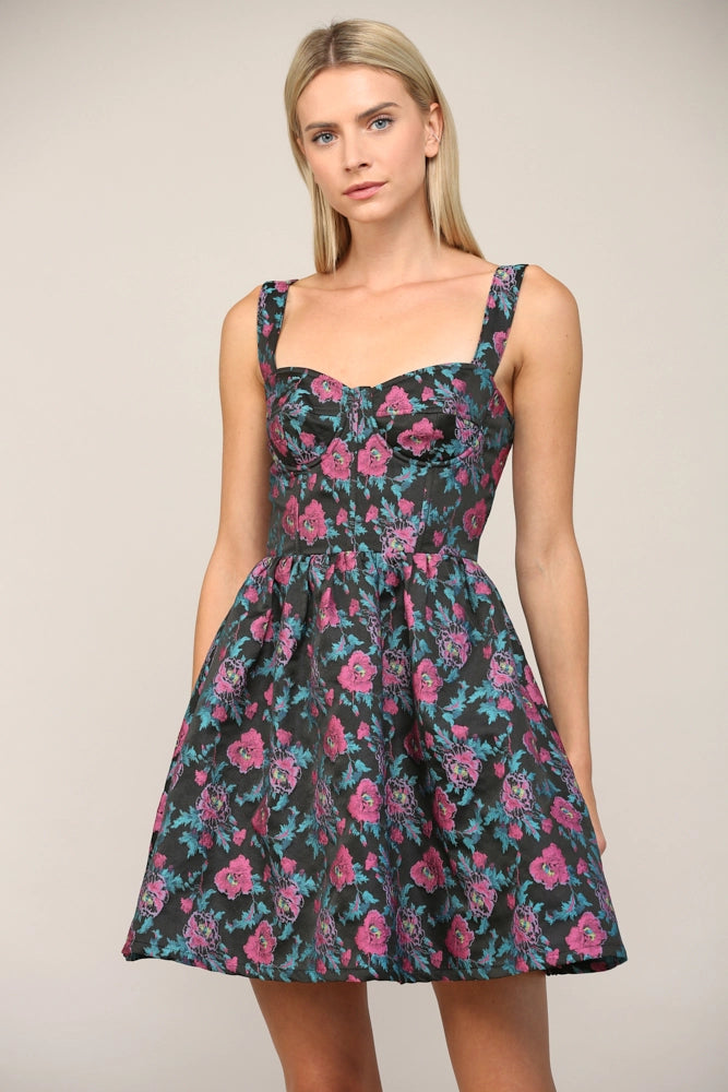 Jacquard Bustier Minidress