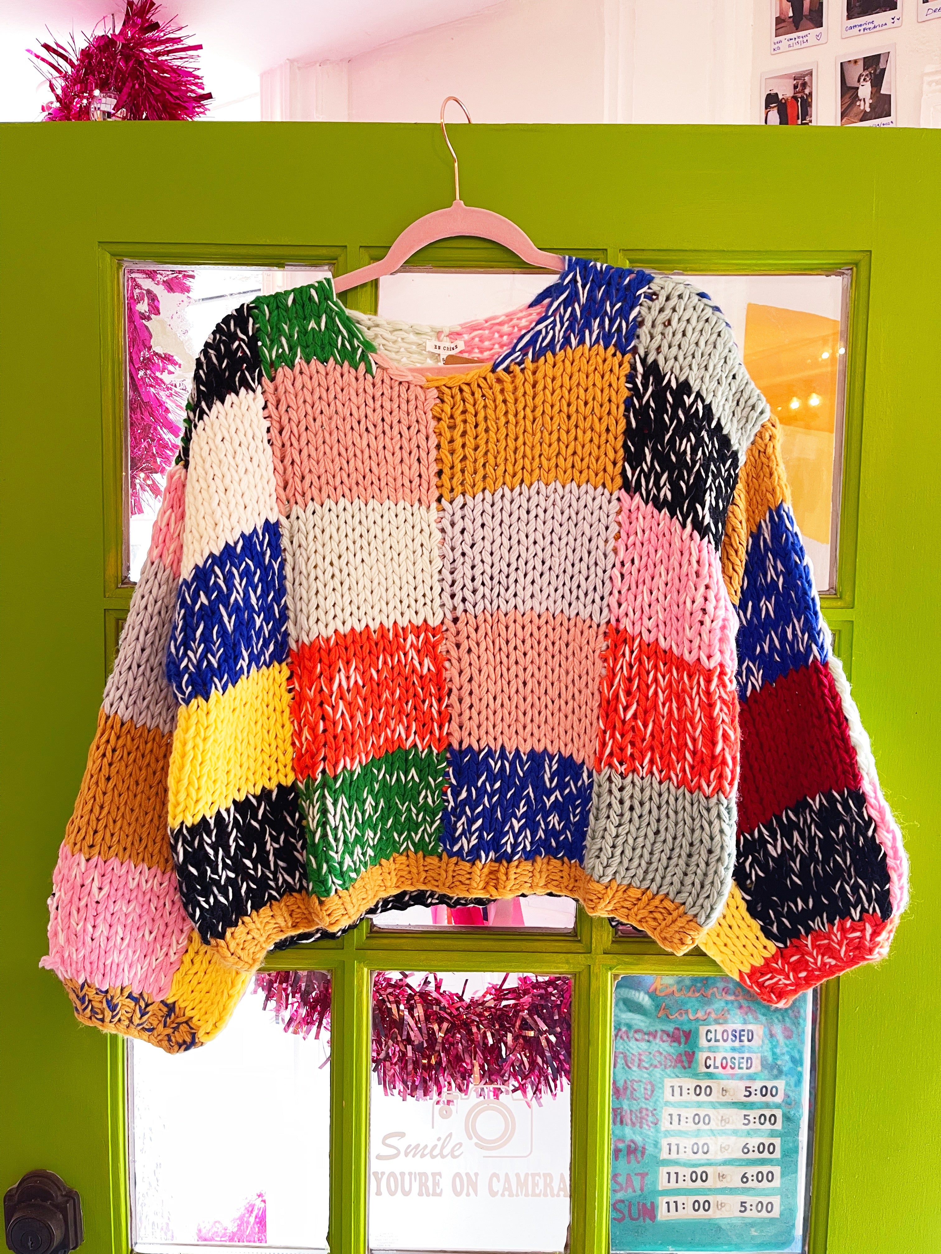 Rainbow Patchwork Knit