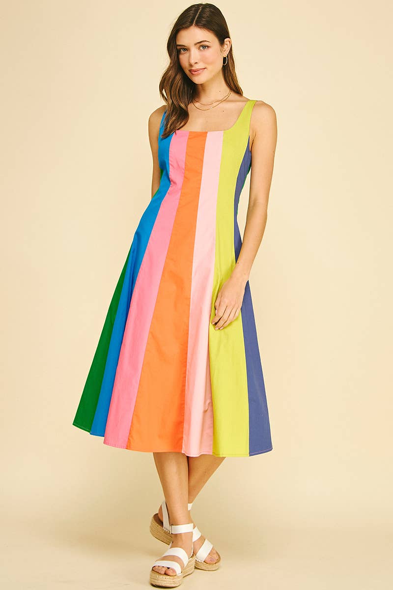 Rainbow Road Midi Dress
