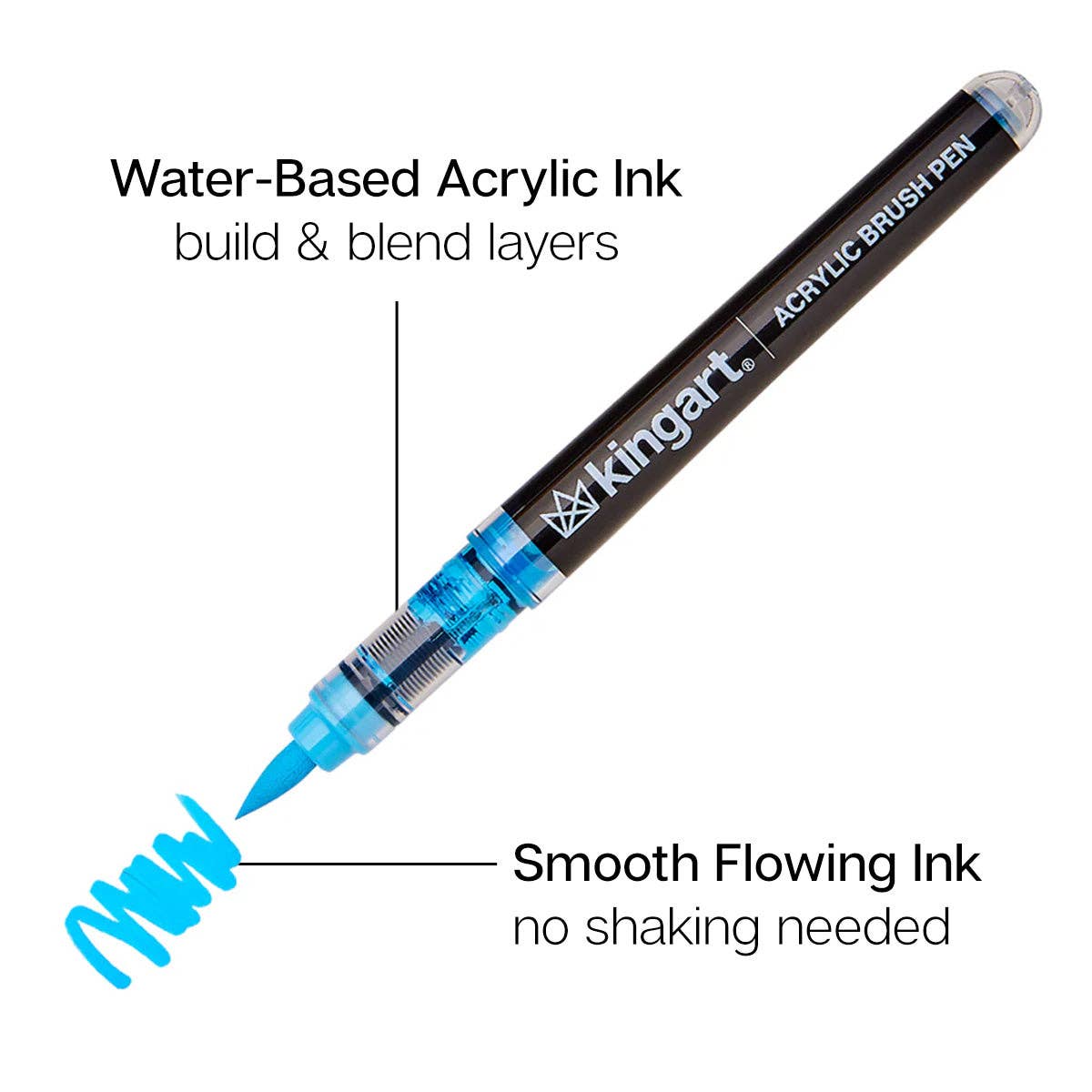 PRO Acrylic Paint Brush Pens - 12 Classic Colors | KINGART