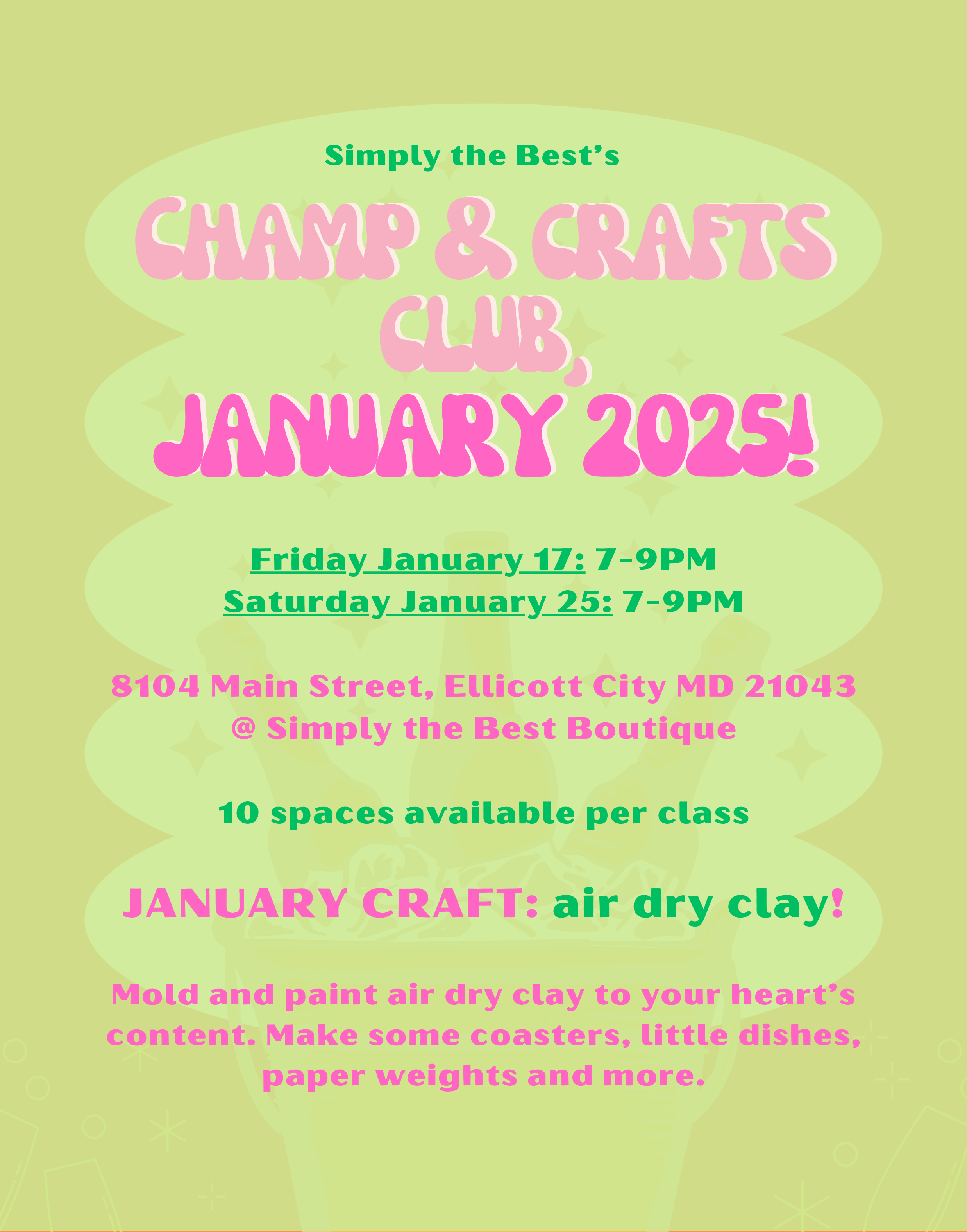 Champ & Crafts Club - January 2025