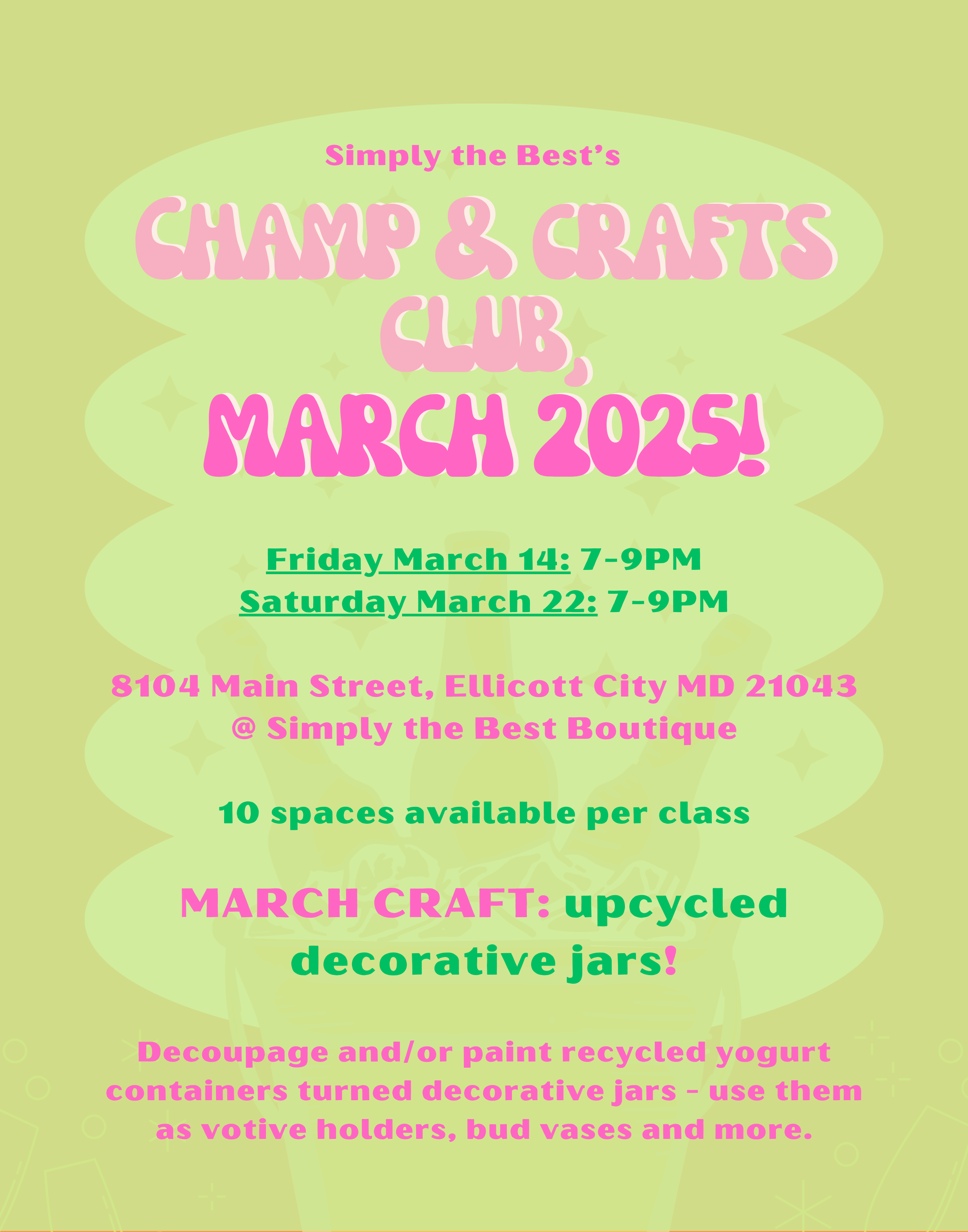 Champ & Crafts Club - March 2025