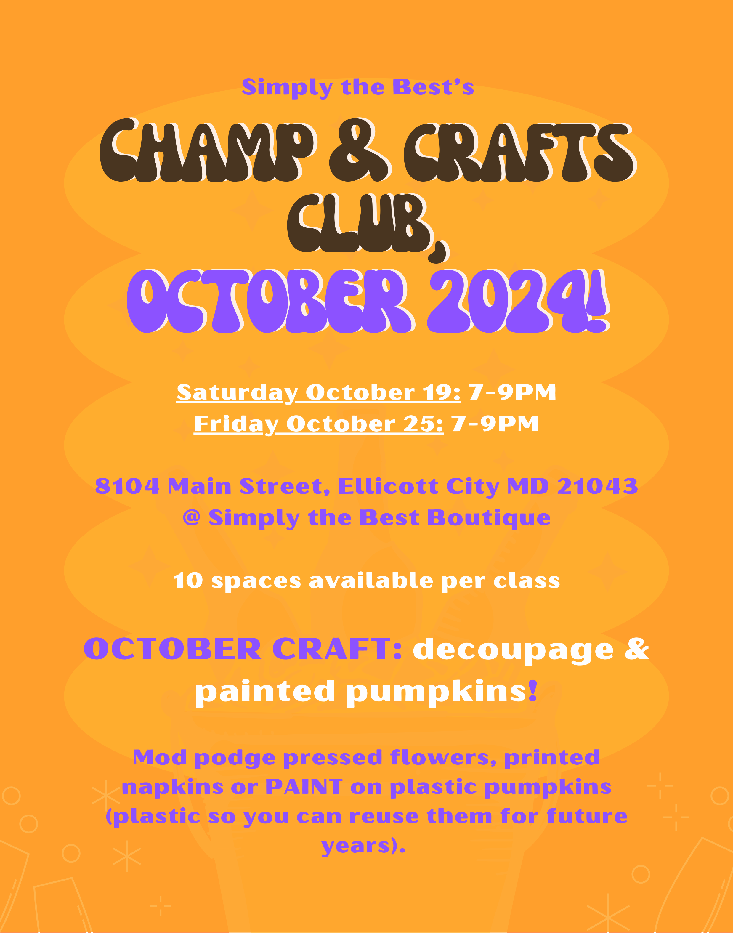 Champ & Crafts Club - October 2024