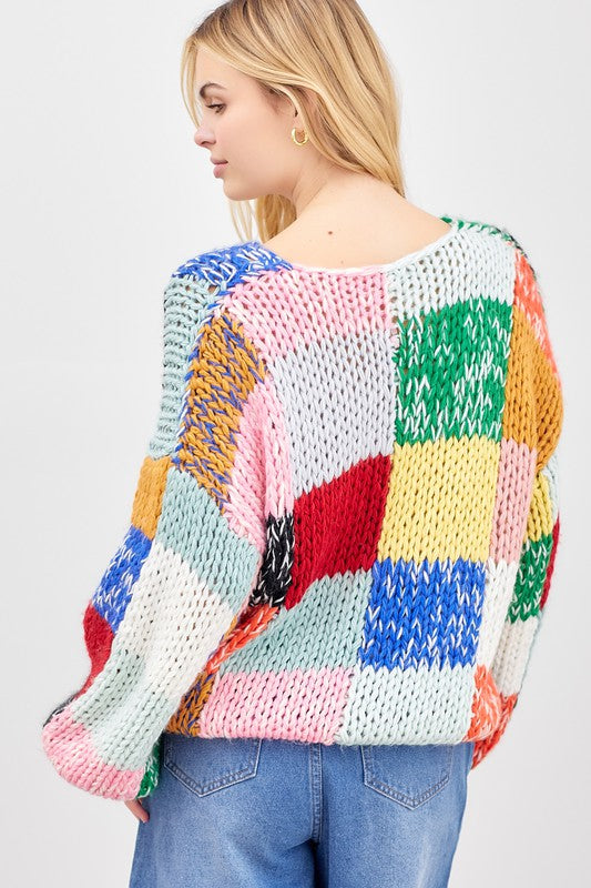 Rainbow Patchwork Knit