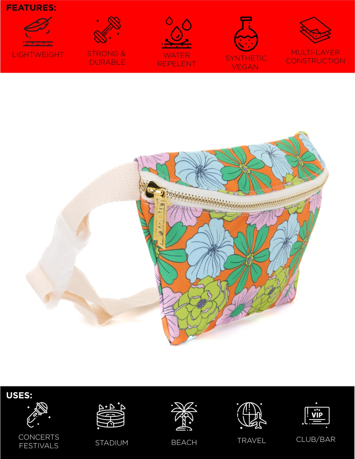 Ultra Slim Fanny Pack | Flower Power