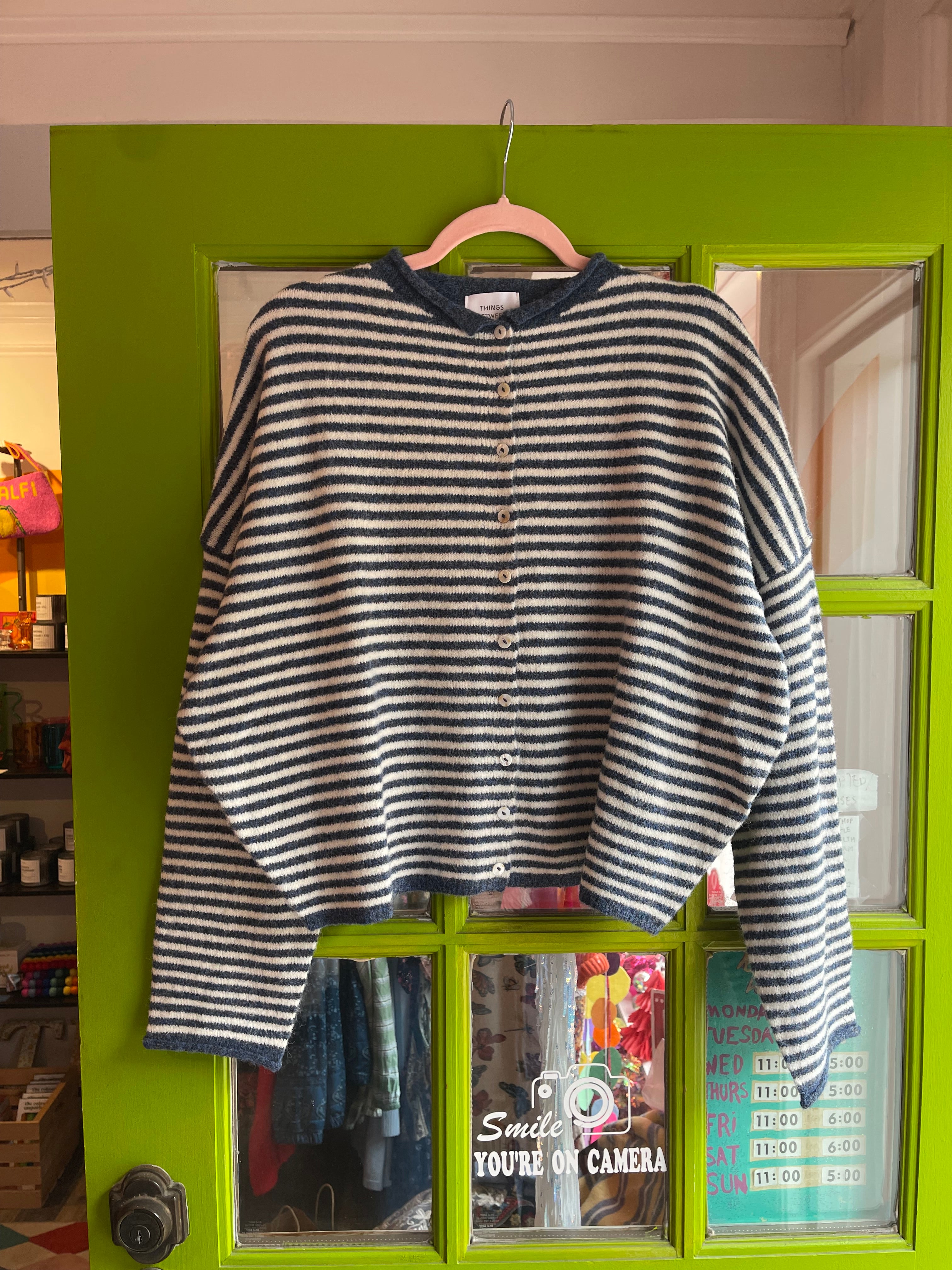 Simply the Best Cardi | Denim (Mini Stripes)