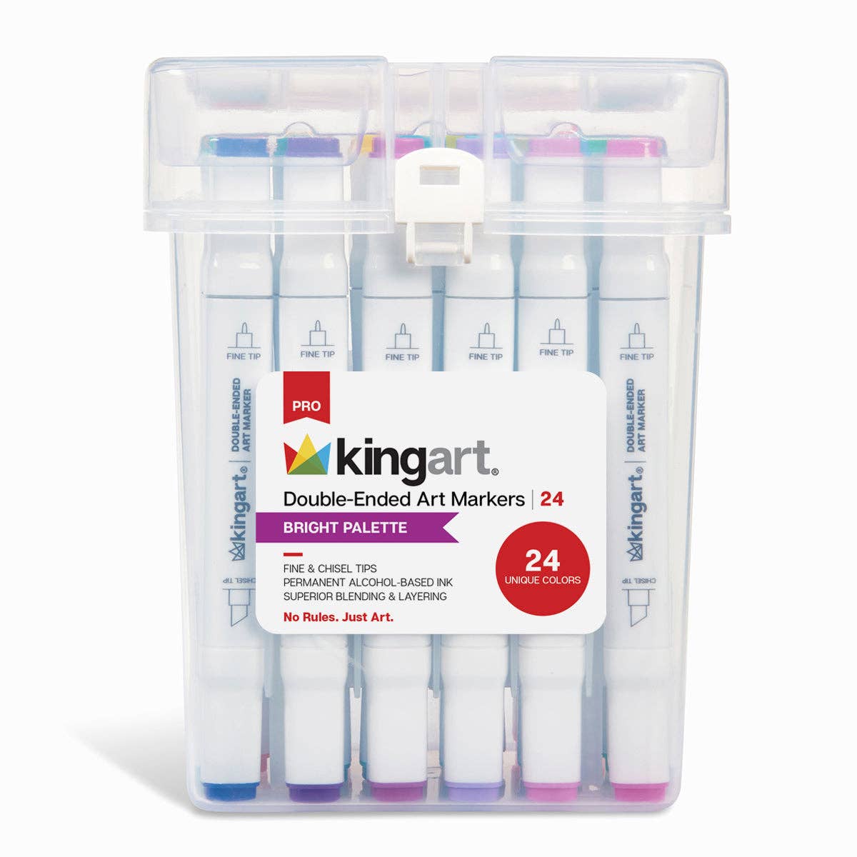 PRO Double-Ended Alcohol Markers - 24 Bright Colors | KINGART